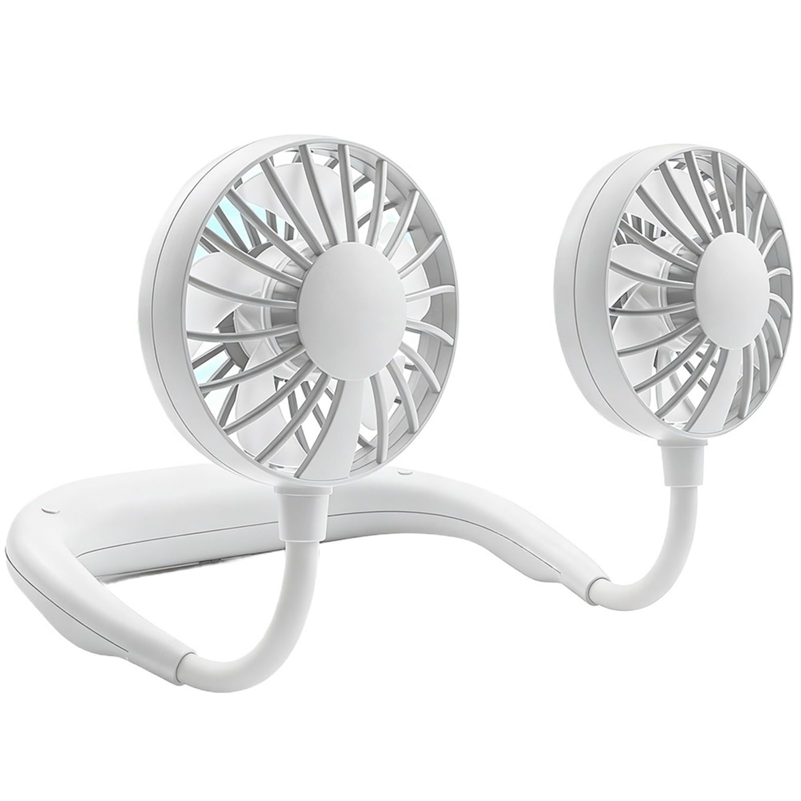 EGwvdgmb Hanging Bladeless Fan, USB Neck Hanging Fan Hands Free 3 Speed Dual Mini Sports Outdoor Multicolor(Blue)