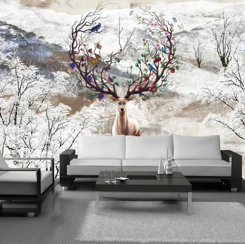 Papier peint effet grotte ciment 3D pour agrandir un salon ou une chambre sombre