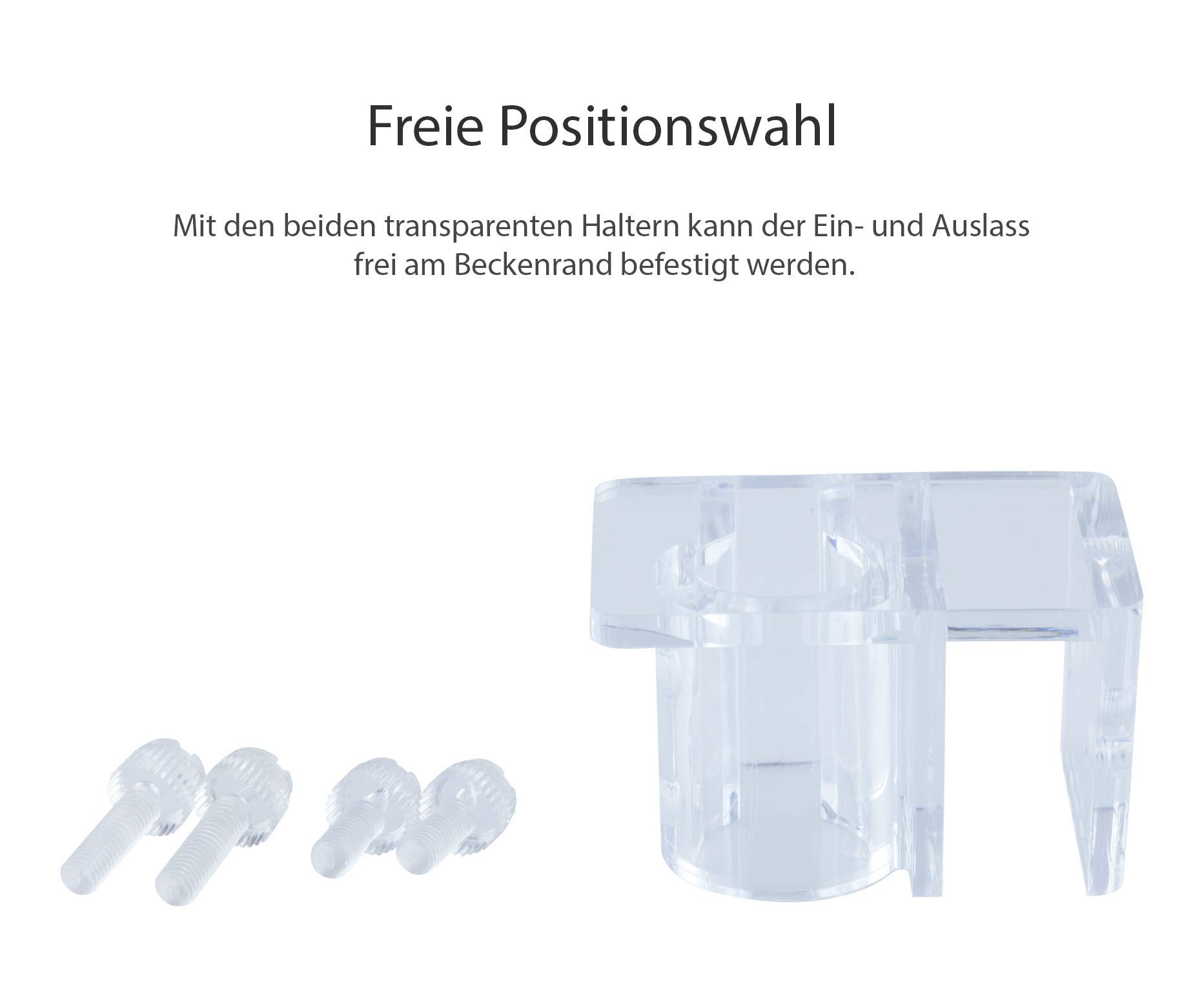 Q-Grow hochwertiger Aquarium Einlauf Auslauf 12/16 aus Edelstahl - mit Oberflächenskimmer