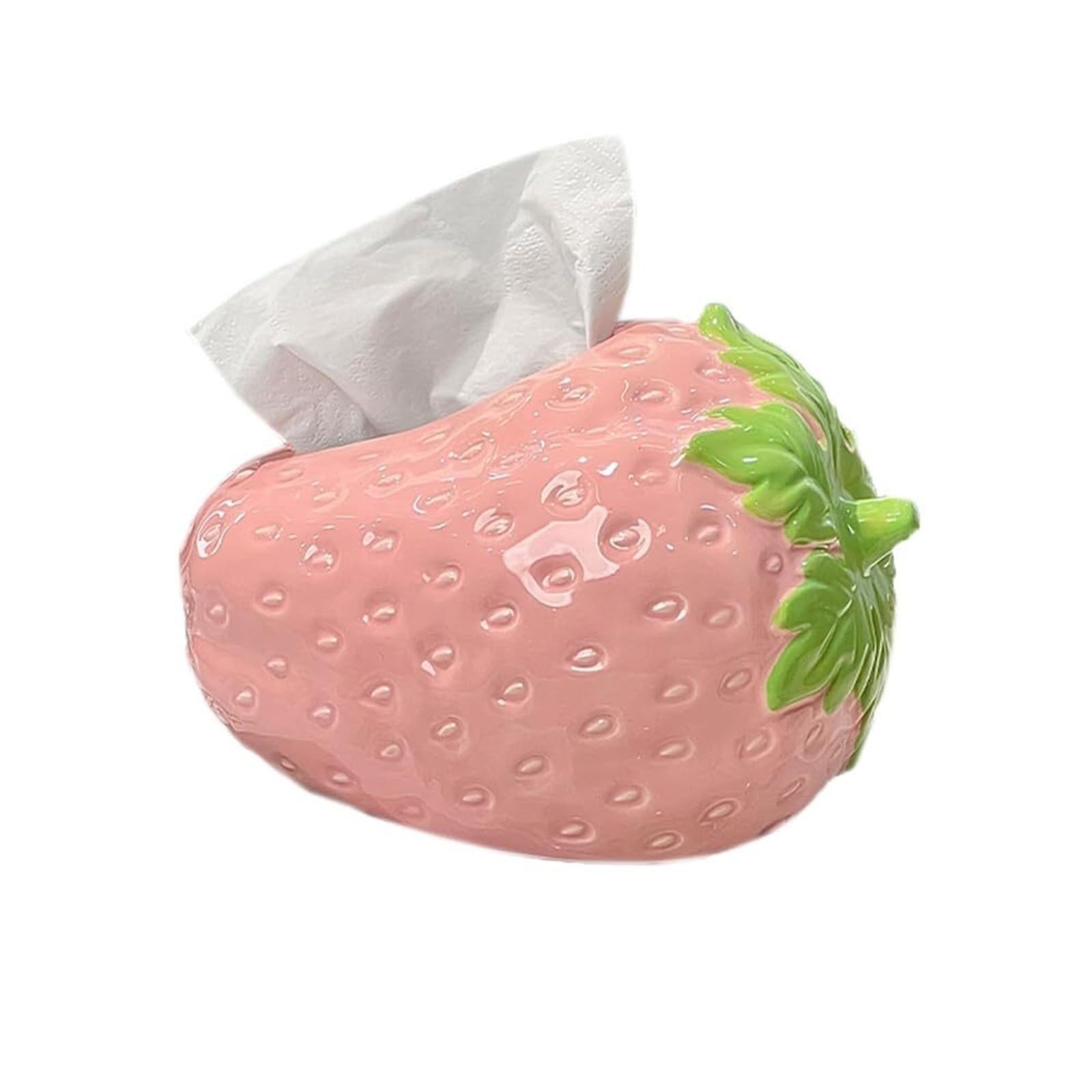 Tissue Dispenser Box Box Cover Cute Strawberry Tissue Holder Creative Facial Napkin Case Organizer Apartment Must Haves(Pink)