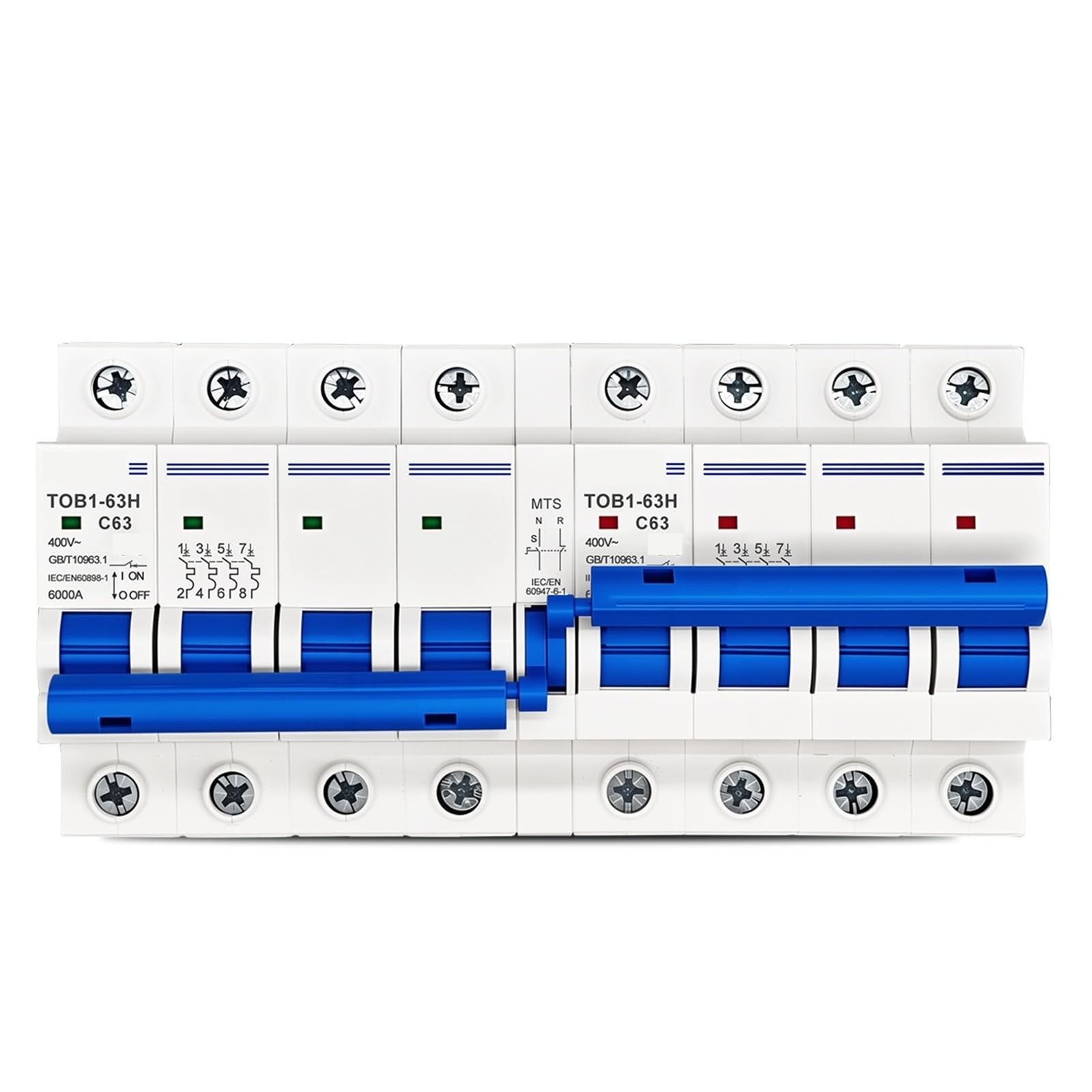 Interruptor de transferencia manual doble potencia CA 4P Plus MTS, MCB, 50 Hz/60 Hz, trifásico, 1 unidad(20A)