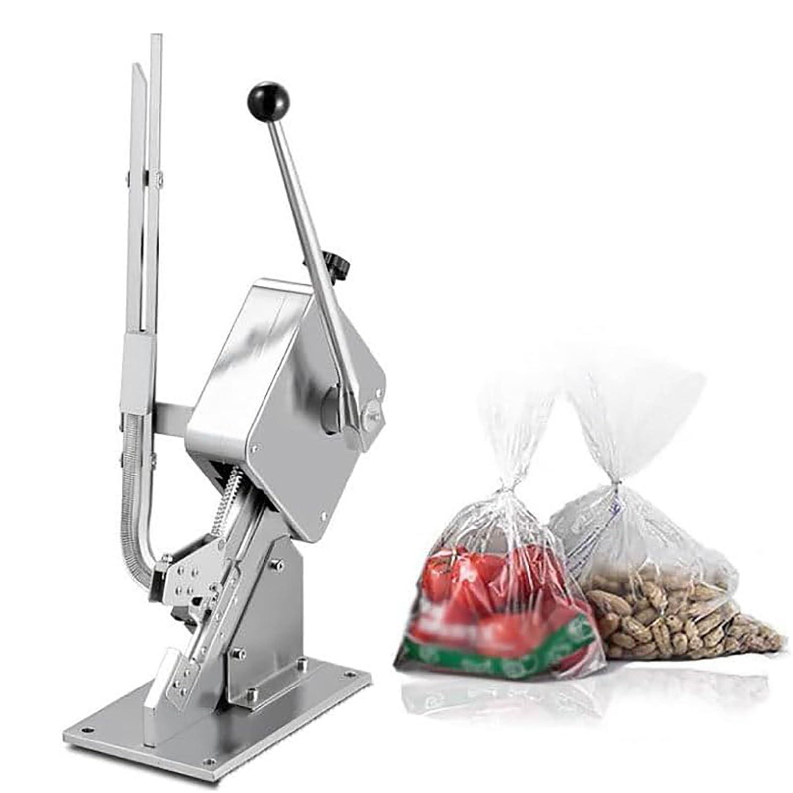 Tagliatore manuale a forma di U, strumento di sigillatura per sacchetti di plastica, 4000 clip gratuite, molla di ritorno per la lavorazione degli alimenti