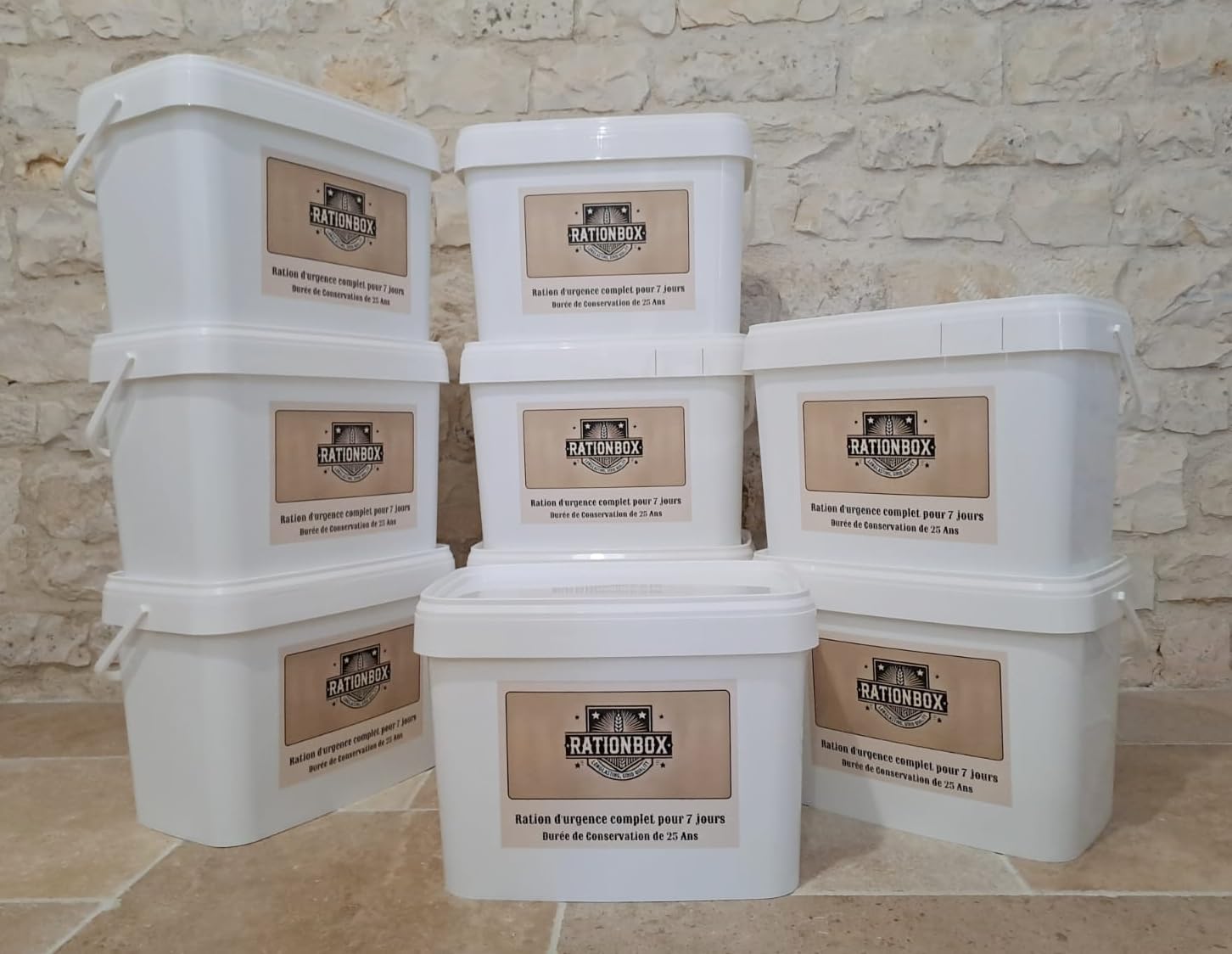 Ración de emergencia - 158 porciones - Kit de alimentos para 7 días, comida liofilizada - Rationbox