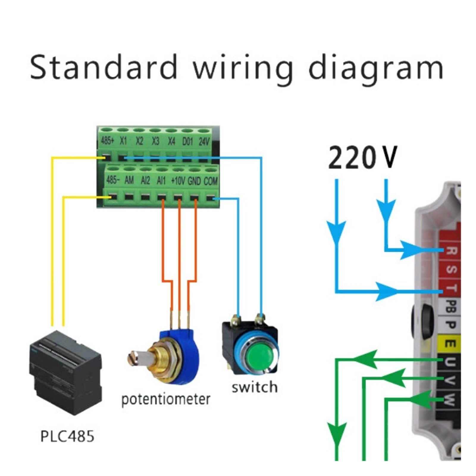 Convertisseurs électriques 1 Phase 220v entrée à 3 Phases 380V Sortie 11KW inverseur de fréquence, convertisseur de fréquence d'entraînement à Vitesse réglable (Color : 2.2KW 220Vto380V)