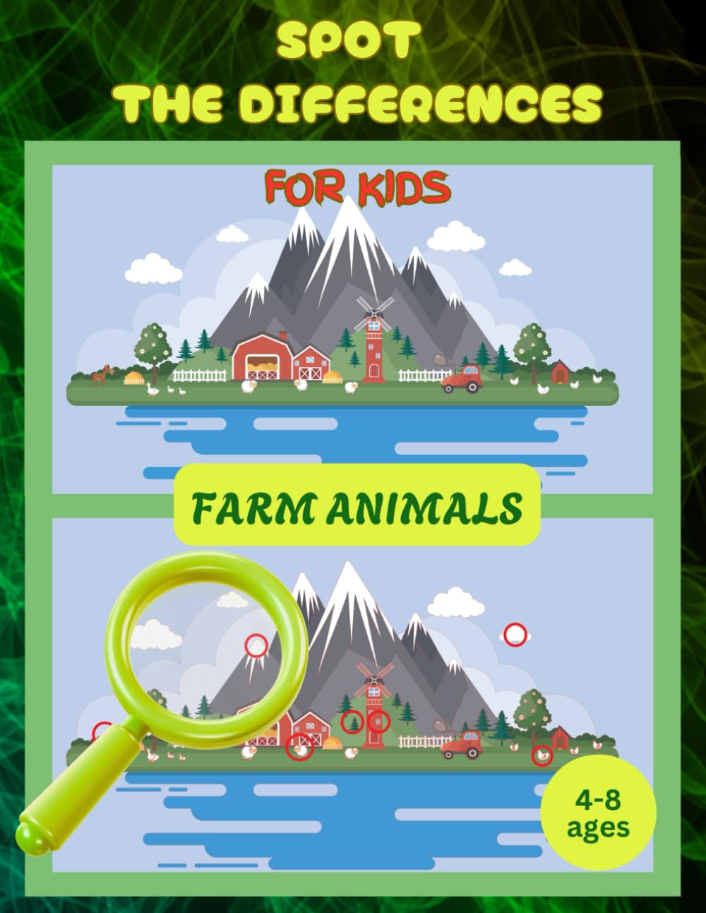 Spot the Differences for Kids-Farm Animals: Engaging Spot-the-Difference Puzzles Featuring Adorable Farm Animals for Kids Aged 4-8