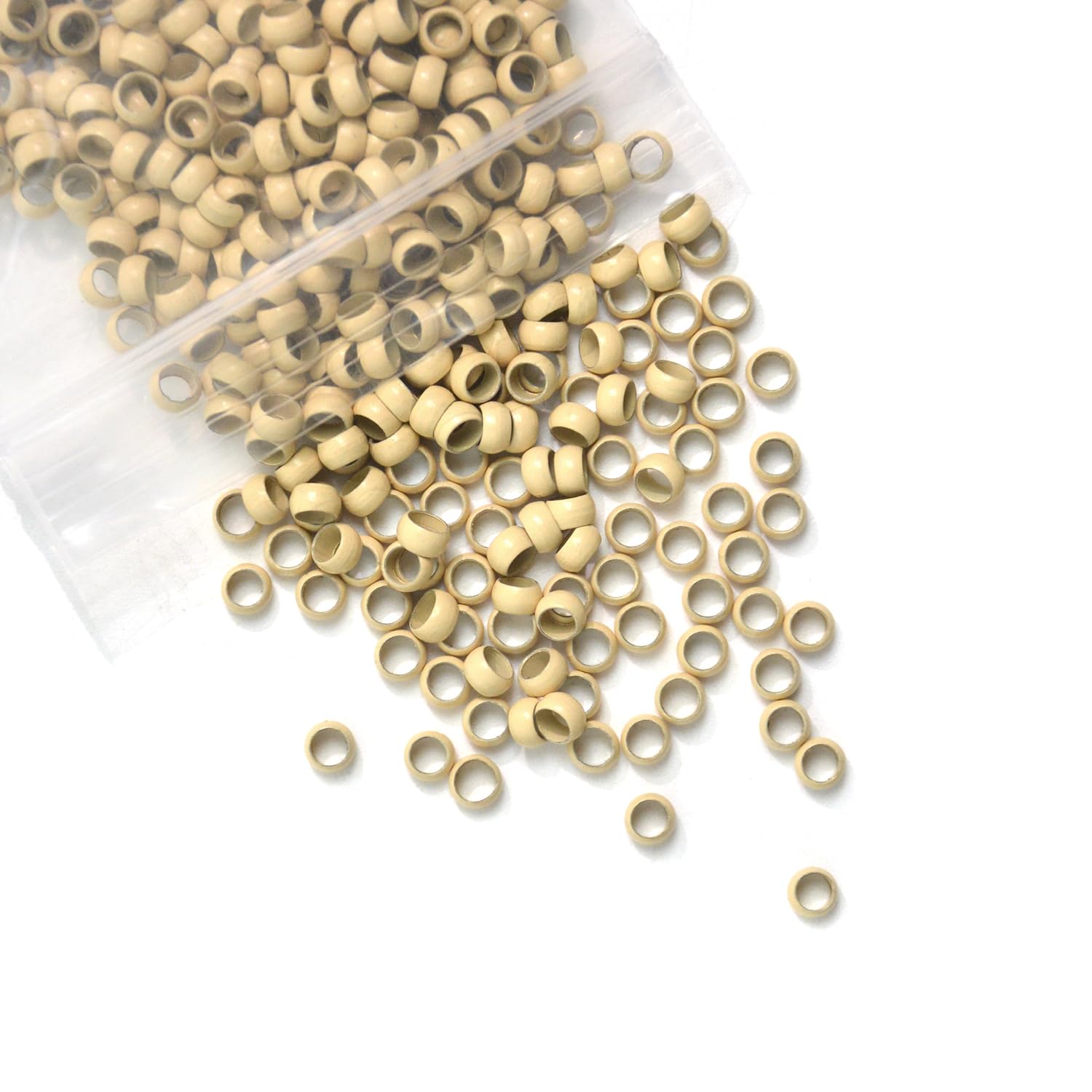 4.0mm Nano Beads Micro Links Copper Nano Rings Hair Beads for Hair Extensions (200Pcs Blonde), 4.0(200 Pcs) - Image 3