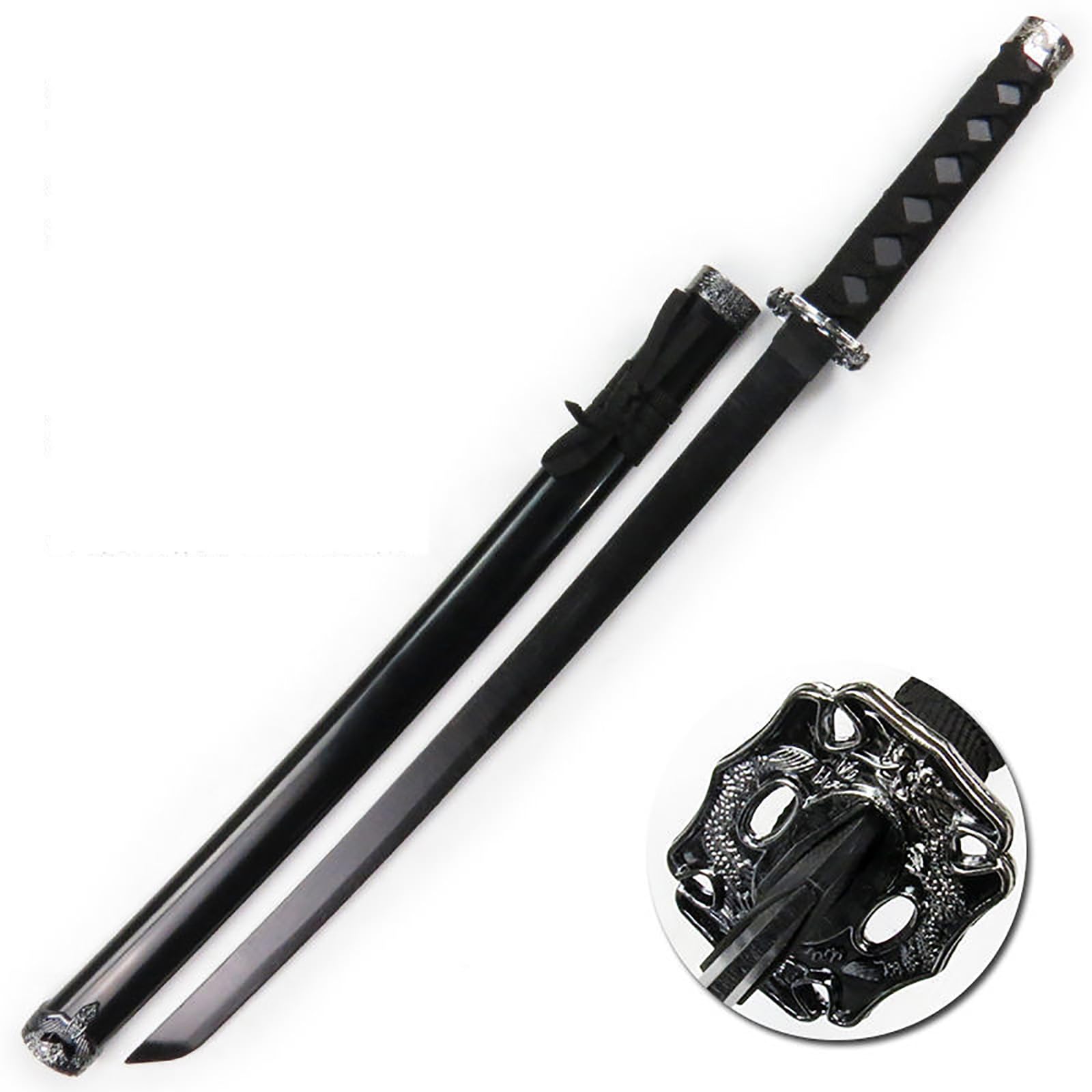 One-Piece Bamboo Blade + ABS Sheath Katana,Handmade Samurai Sword,75cm Bokken For Iaido,Kendo Training,Cosplay,Display,Theme Party (A2)