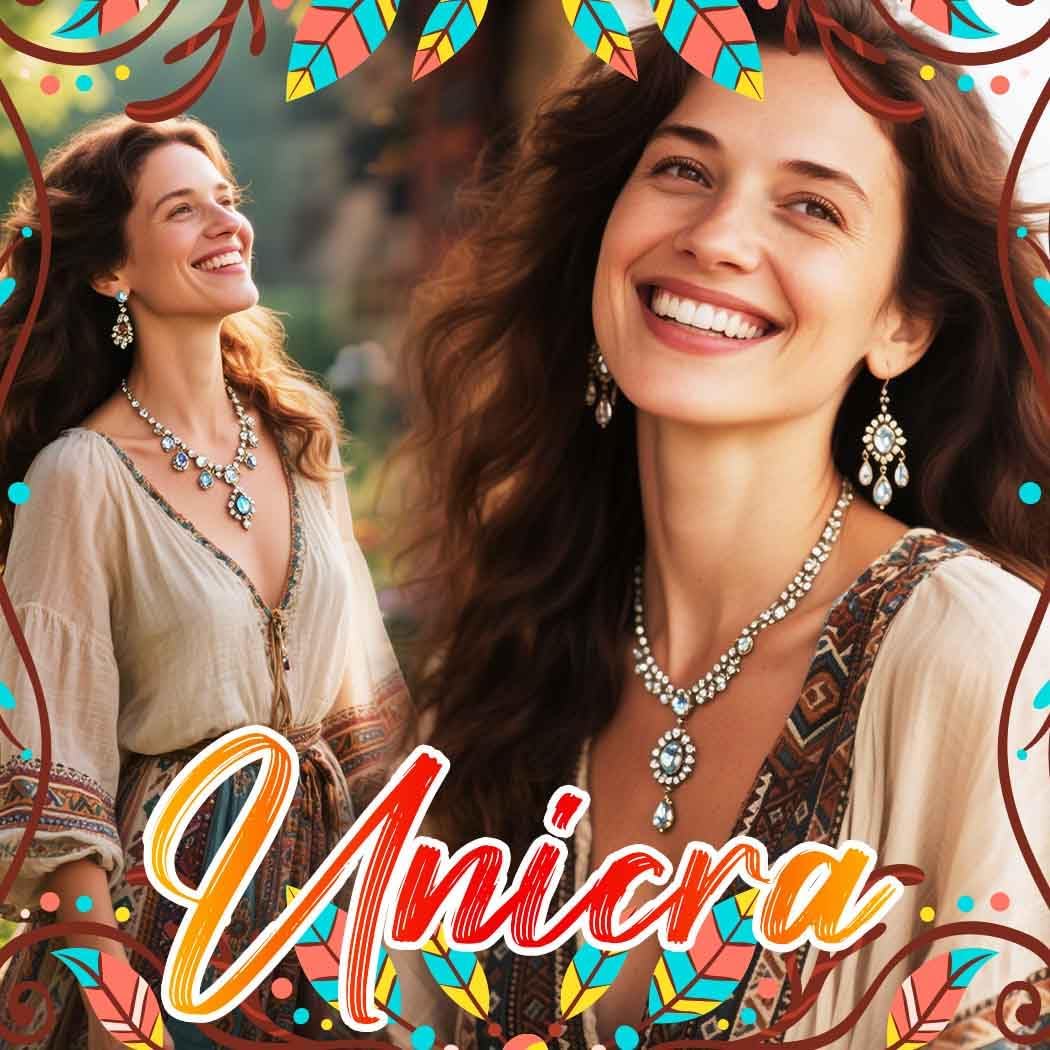 Unicra Gold Indian Jewelry Sets Rhinestone Boho Necklace Earrings Set Diamond Prom Costume Jewelry Set for Women and Brides - Image 5