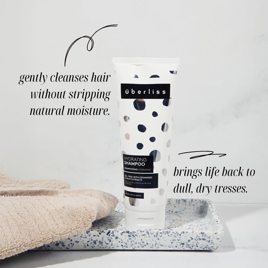 Uberliss Hydrating Shampoo 8.45oz - Moisturizes Dry Hair - Gently Cleanses - with Ceramides and Fruit Extract for Soft Healthy Hair