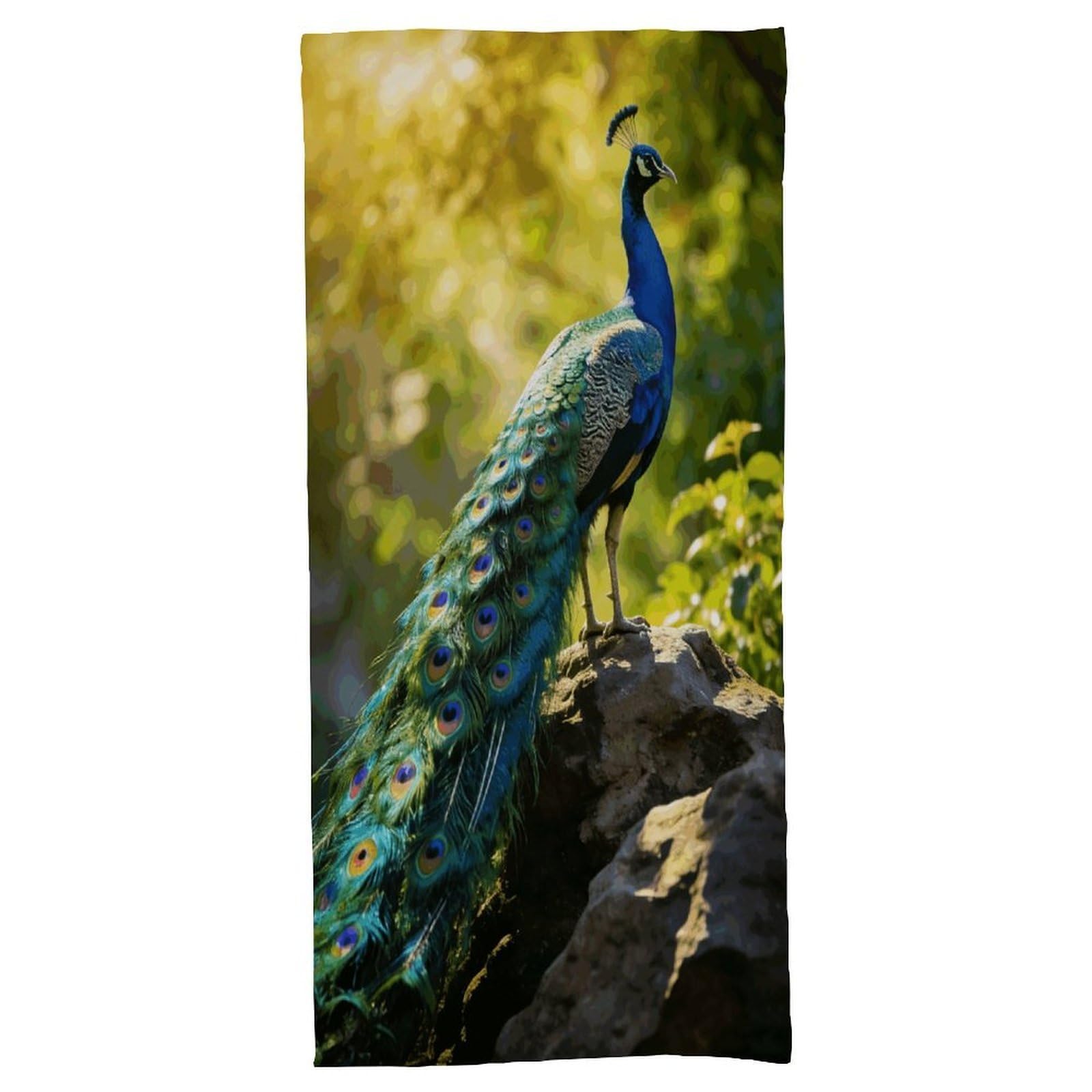 Fodpand Style Beautiful Peacock Bath Towel, Highly Absorbent & Quick Drying Beach Towel, Compact & Lightweight Pool Towel For Bathroom, Beach, Pool, Gym, Spa, And Hotel Use