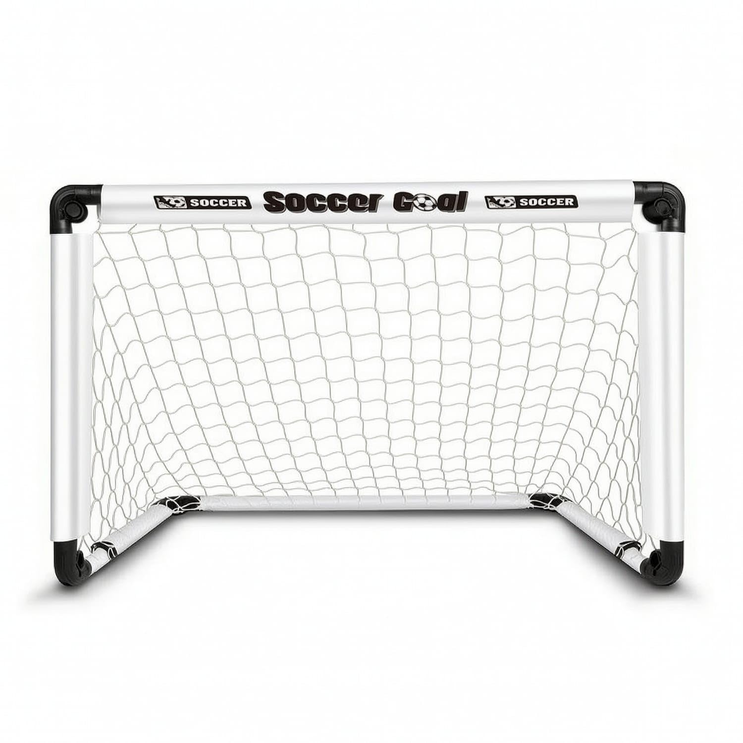 Compact Foldable Soccer Goal Lightweight Portable Soccer Goal Quick Setup Sports Equipment Tooltool-Less for Children, Adolescent, Training, Backyard, Outdoor, Indoor, White, M B-image-23