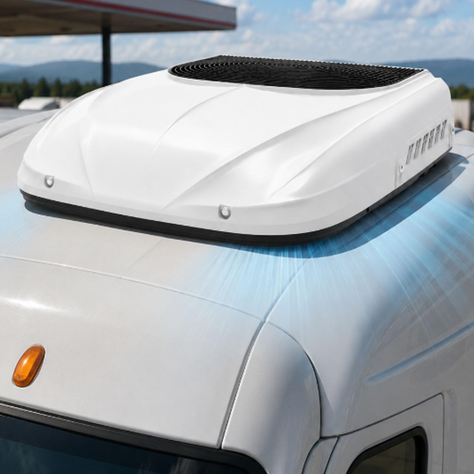 smafoseedding Dc Rooftop Air Conditioner, Portable Rv Air Conditioner, 5460-6824 Btu Dc Parking Ac Unit With Remote, Led Panel And Abs Housing For Truck Cab, Campervan And Road Travel 24v-1800w