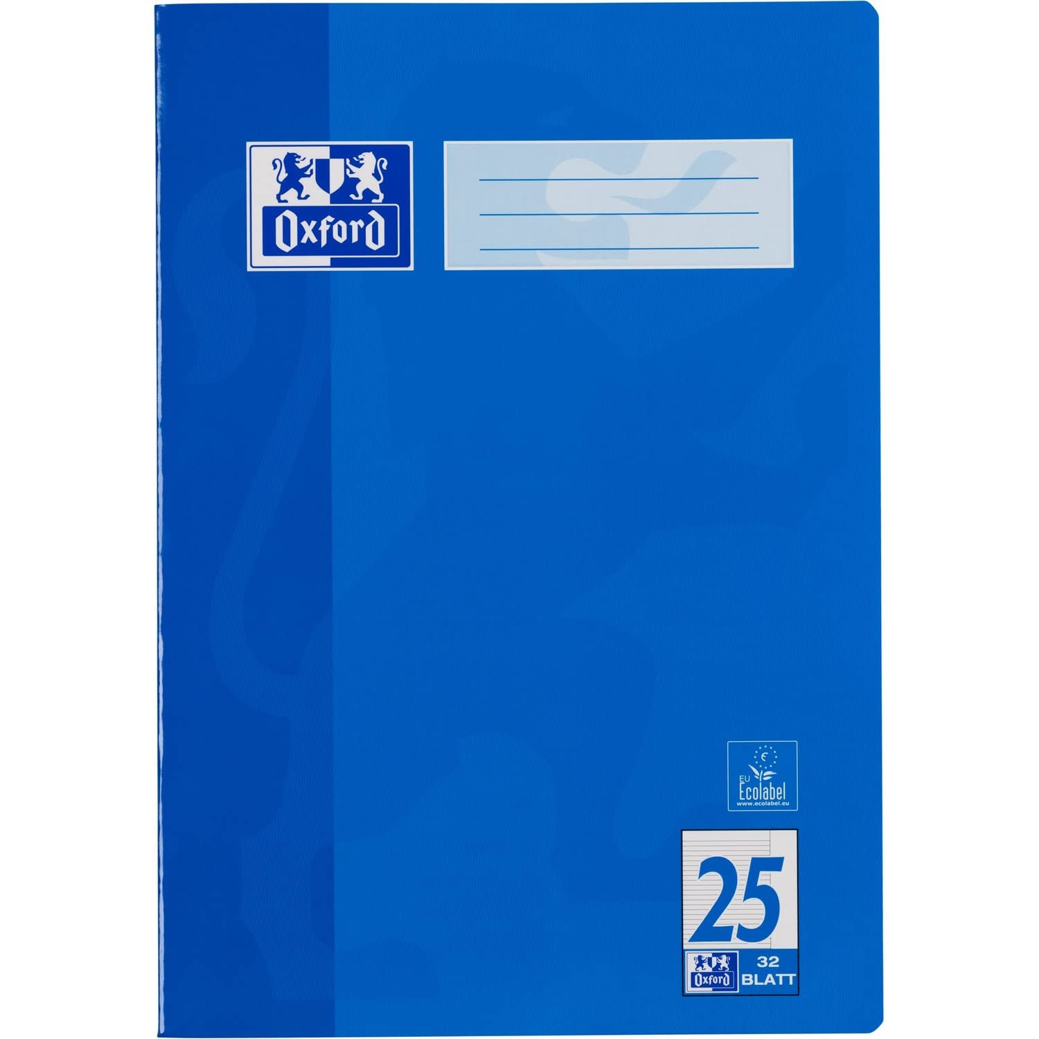 Oxford A4 School Exercise Book - 32 Pages 90 g/m² - Optic Paper Ruling 25 - Lined with Margin Pack of 1 1er-Pack