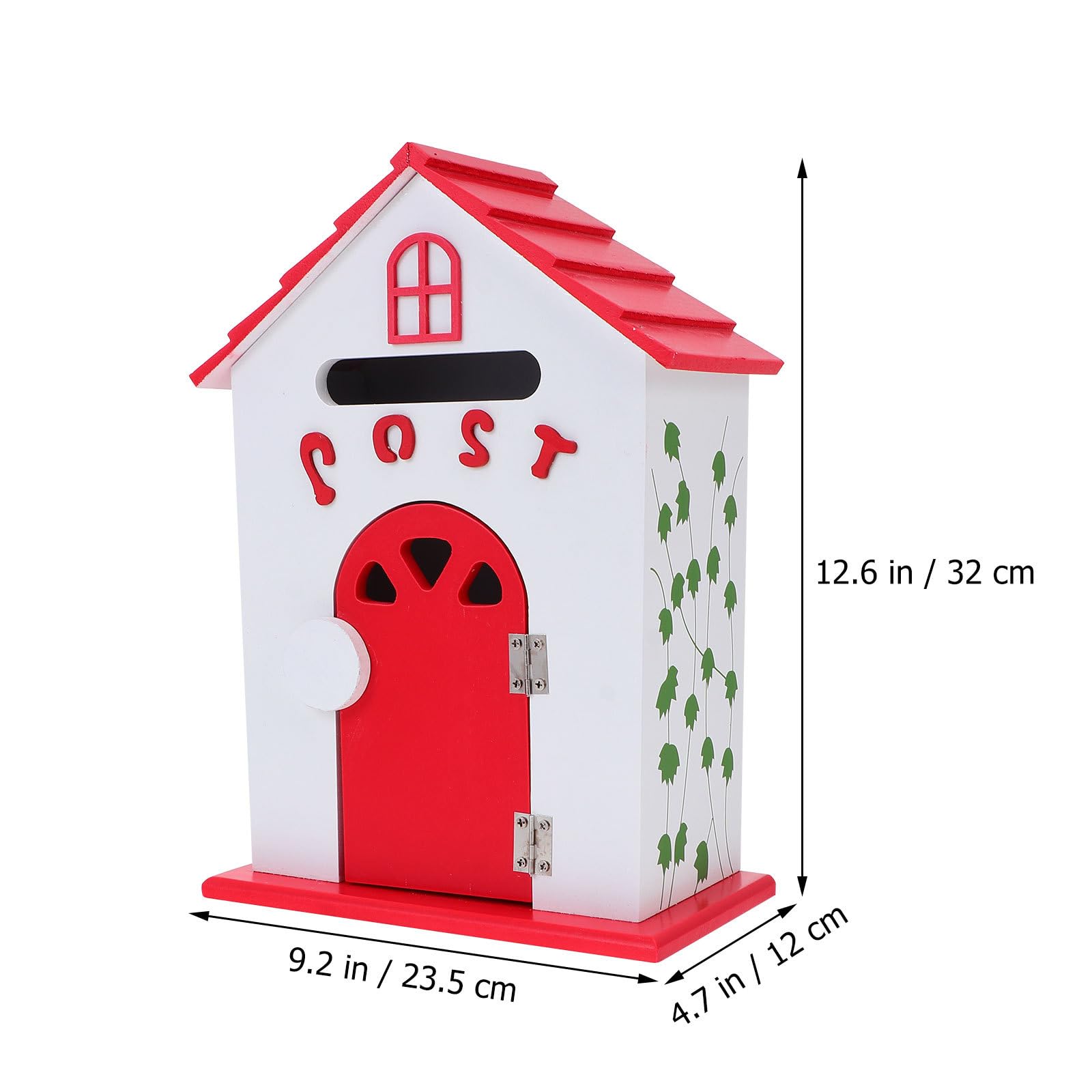 Buzón Escolar de Madera Rojo Montado en Pared para Cartas