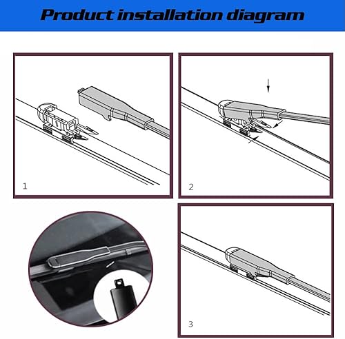 Miniatura 5 de GoKoHe Par de limpiaparabrisas de repuesto de equipo original de 28 pulgadas para Ford Edge 2015-2020 Escape 2013-2019 Focus 2012-2018 Fusion