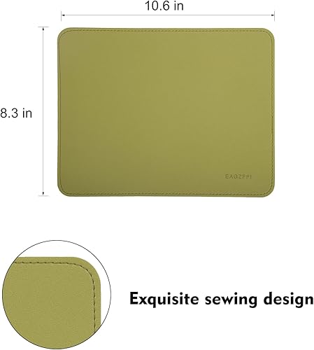 Miniatura 9 de EAGZFFI Alfombrilla de mouse de cuero, alfombrilla de mouse de madera, alfombrilla de mouse de doble cara, bordes cosidos, almohadillas de mouse