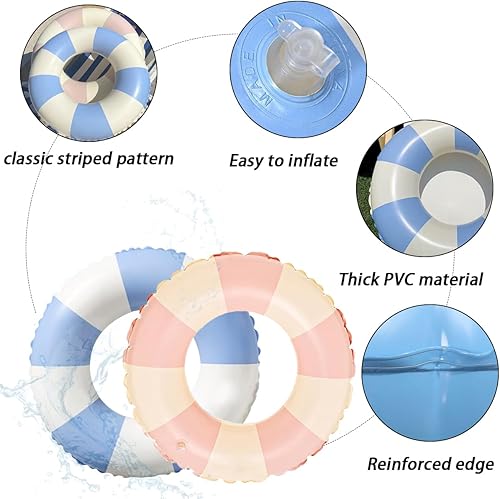 Miniatura 3 de Anillo de natación para niños, flotadores inflables de piscina, tubo de natación, balsa de juguete con frutas, decoraciones de sirena, verano, agua,
