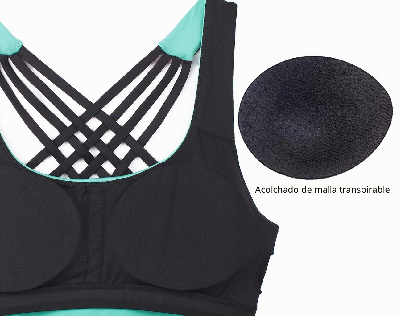 icyzone Camisetas de Yoga para Mujer con Brasier Integrado para Entrenamiento, Gimnasio, Chaleco Deportivo