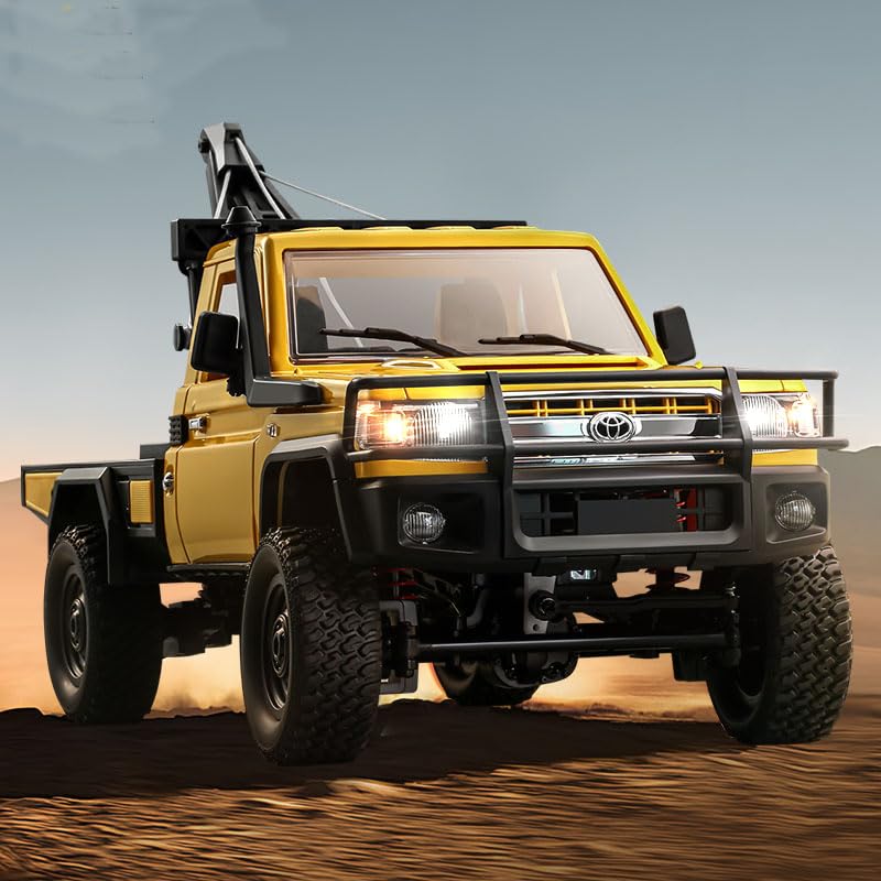 Image of ARRIS 1 /12 RC Crawler Off Road Car - MN82T 4WD Rock Climbing Truck with Remote Control Crane Hook, LED Lights, 2 Speed 2.4GHz Full Proportional RC Rock Crawler for Adults Gift