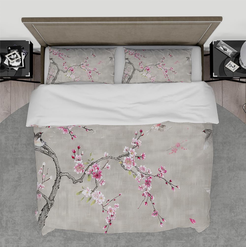 Parure de couette style chinois rétro beige pour retrouver la sérénité du sommeil