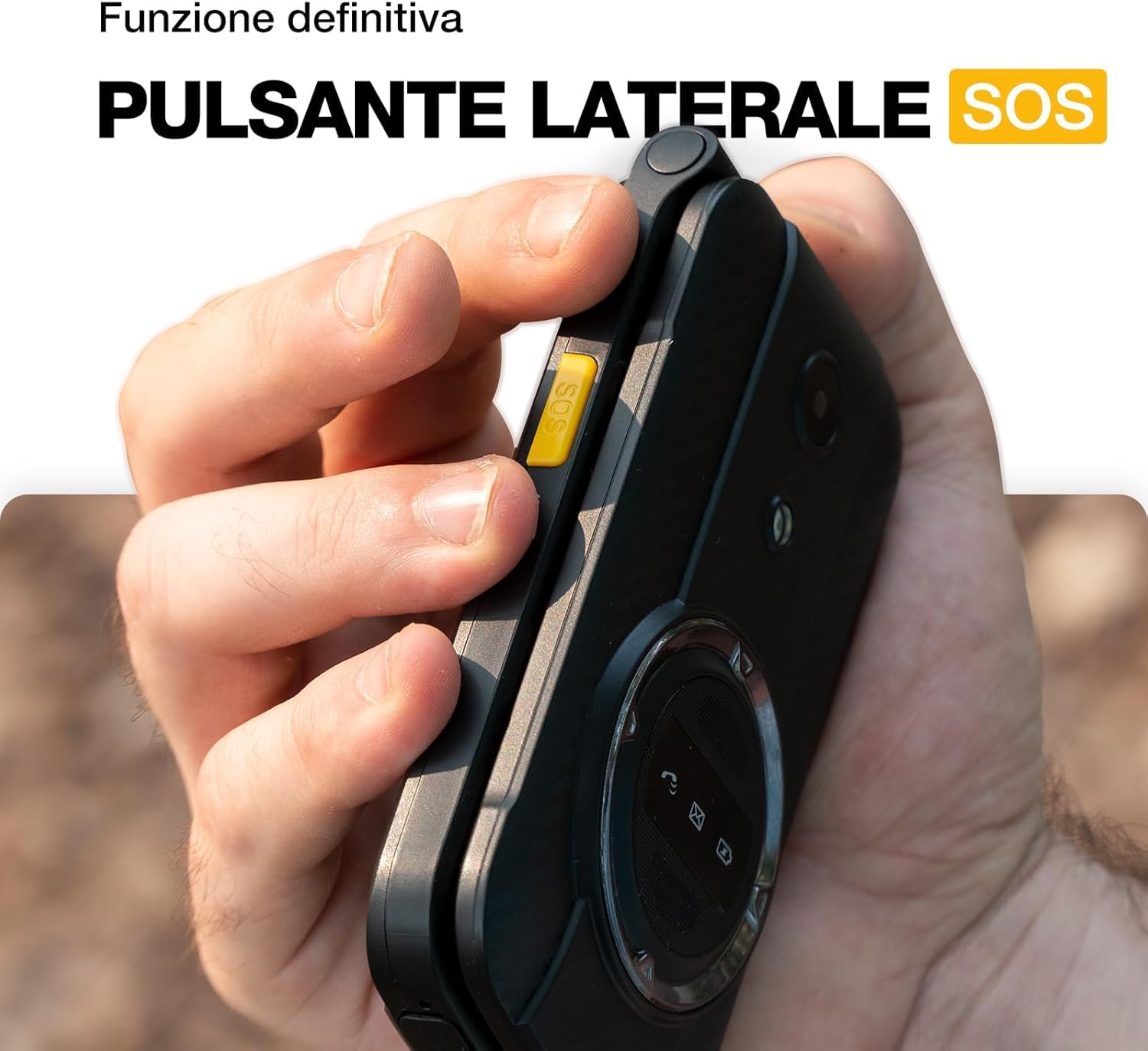 Cellulare Flip 4G per Anziani, Volume Alto, Compatibile Apparecchi Acustici M3 T3, Grande Display, Tasti Grandi, Pulsante SOS, Batteria Lunga Durata, Impermeabile Antiurto Militare IP68, Dumb Phone