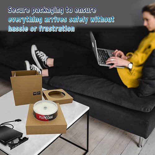 Miniatura 9 de PlexDisc TY Series Blue CD-R 52X 700MB Hub de inyección de tinta blanca para imprimir soportes grabables  50pk Cake Box 66N-214-Y-BX, 50 discos