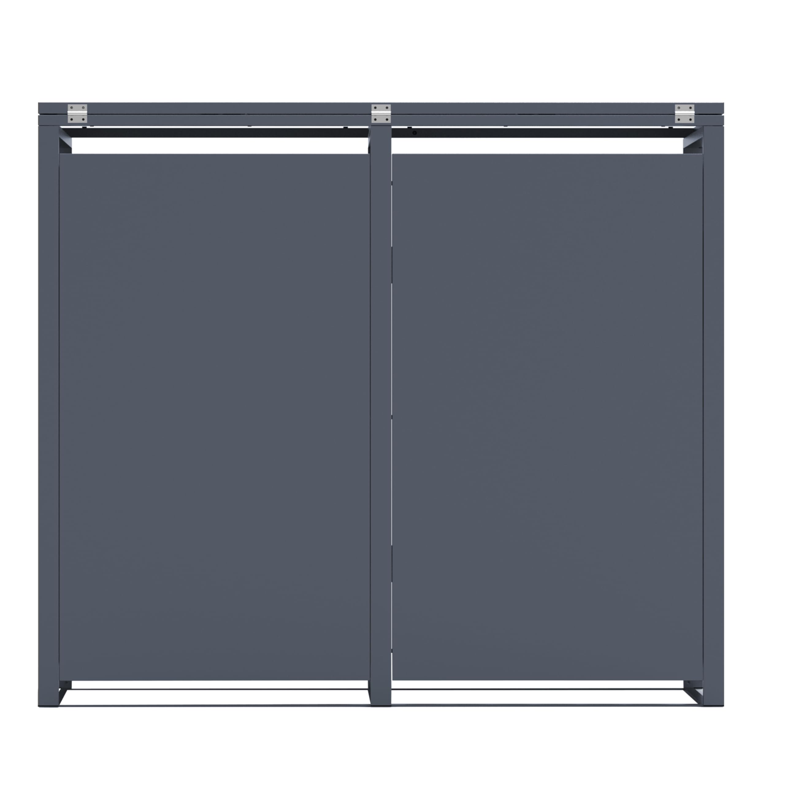 AXI Luke Mülltonnenbox Anthrazit/Holzoptik aus Metall - 2 Tonnen | Mülltonnenverkleidung mit Deckel für 2 Tonnen - Max. 240L - 132 x 80 x 116 cm | Müllbox/Aufbewahrungsbox für Mülltonnen