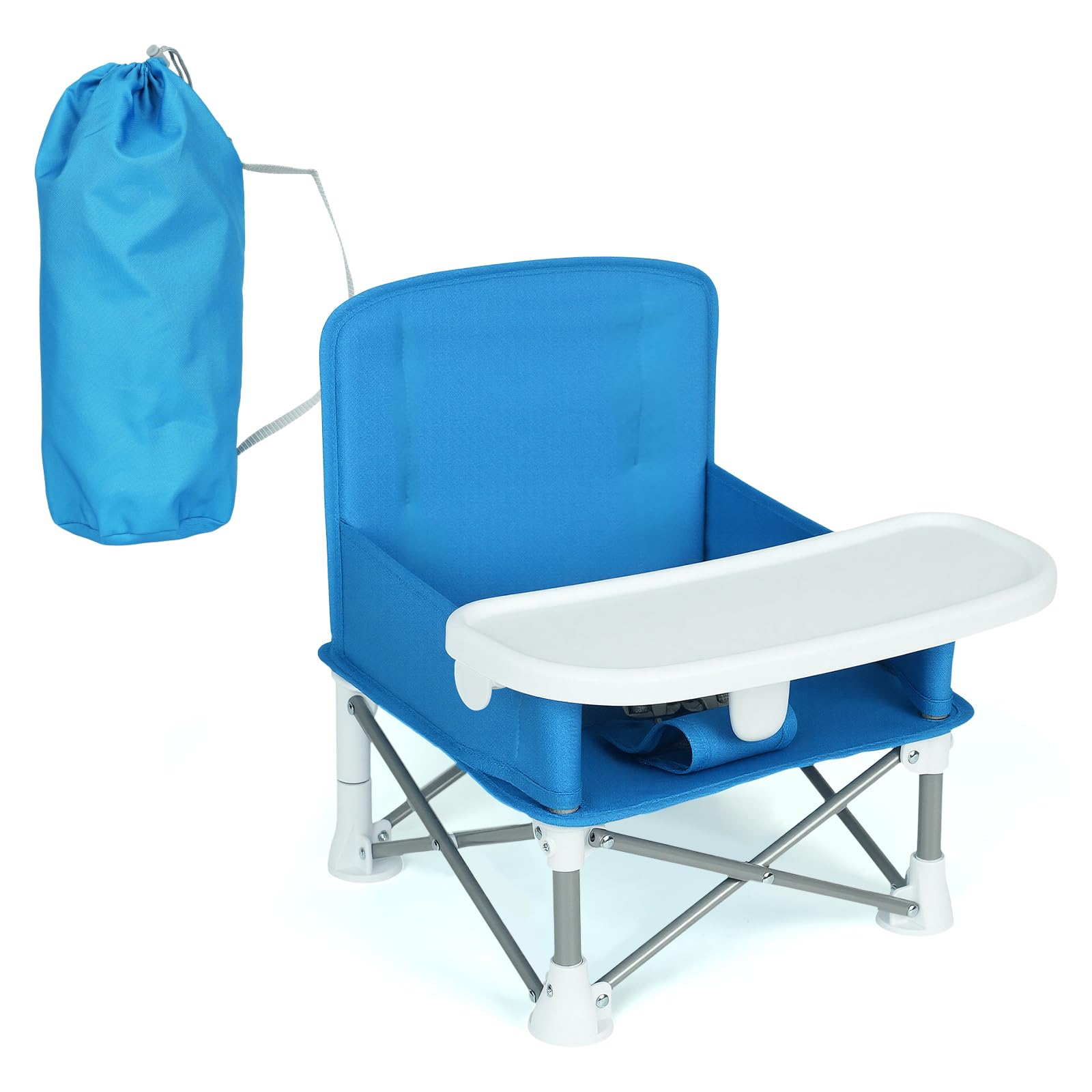 MFSLOVE Portable Booster Seat with Feeding Tray for Babies Toddler Booster Seat for Dining Baby Feeding Seat Baby Camping Chair,Travel Chair for 6 Months to 3 Years