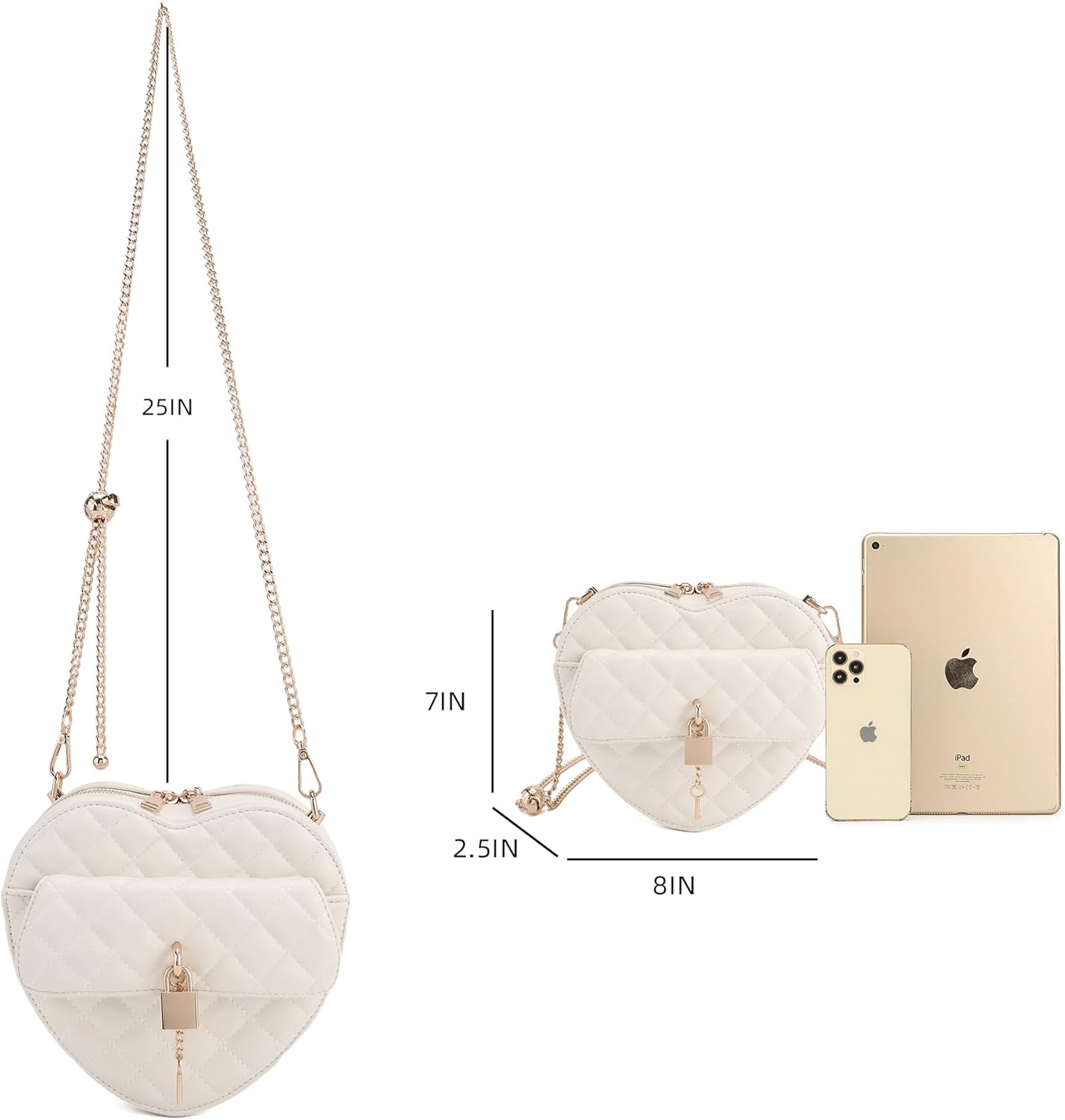 lola mae Heart Shape Crossbody Purse for Women – Cute Valentine’s Gift Handbag, Zip-Around Shoulder Bag for Teens - Image 6