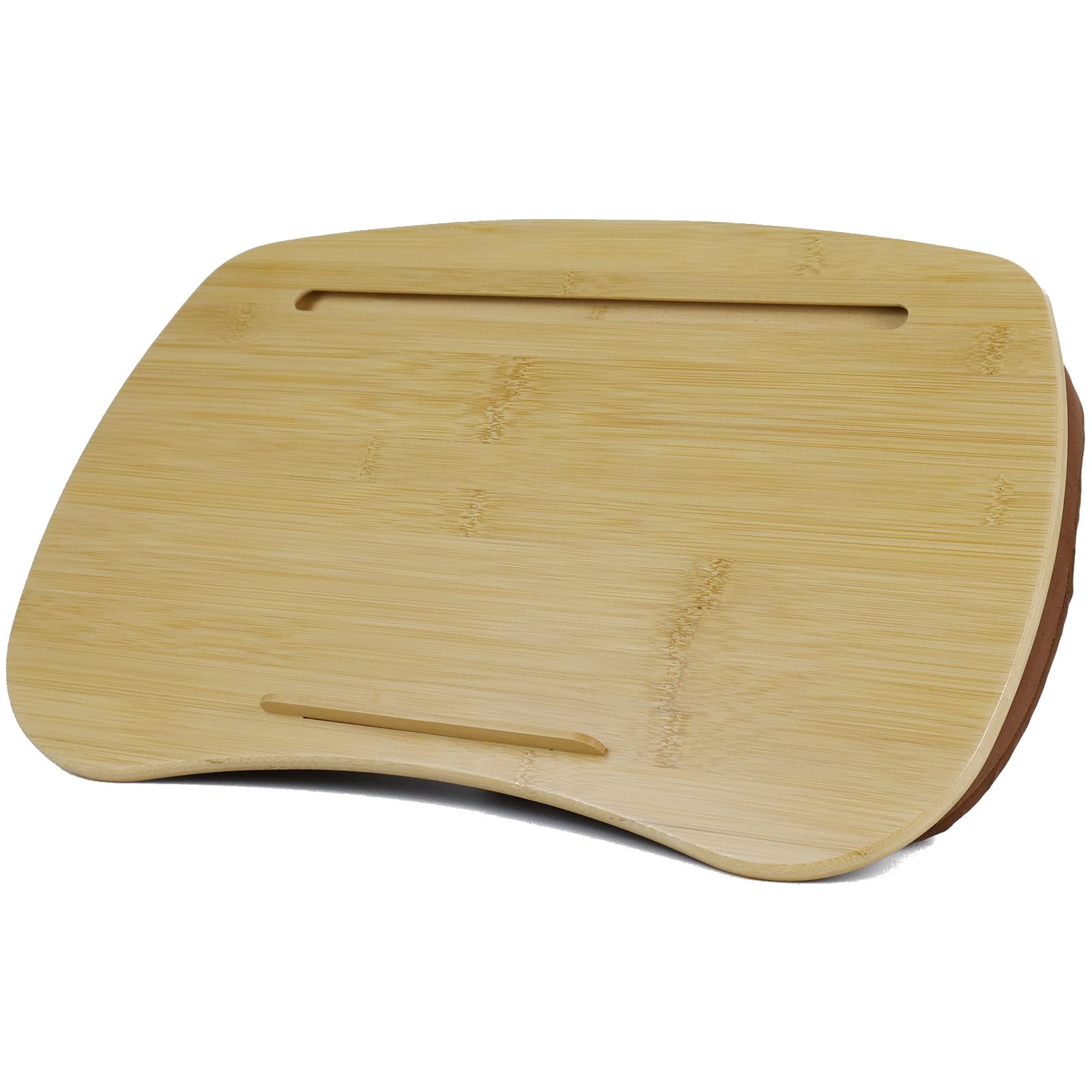 SANJIMO Lap Desk for Laptop with Cushion-Fits up to 17 inch, Bamboo Computer Laptop Stand with Phone Hoder, Anti-Slip Stopper