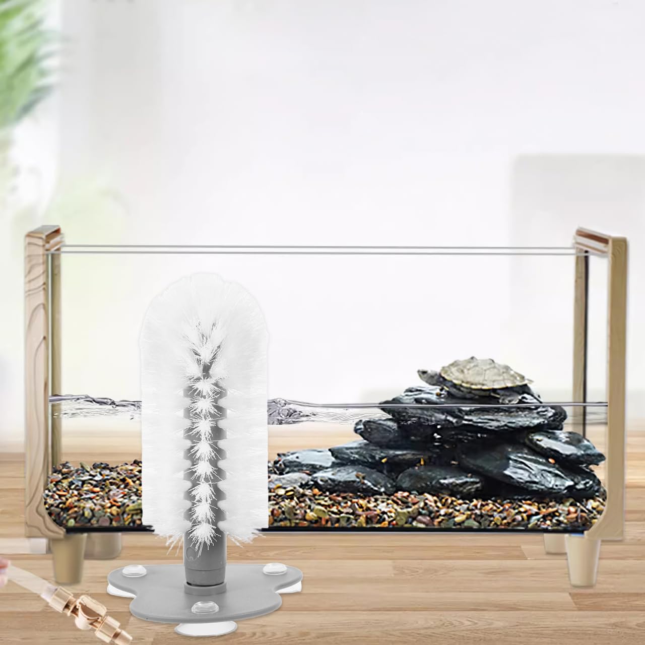 Spazzola per la pulizia delle tartarughe con ventosa forte, spazzola multifunzione per la pulizia della schiena e massaggio per sane tartarughe, design innovativo con setole