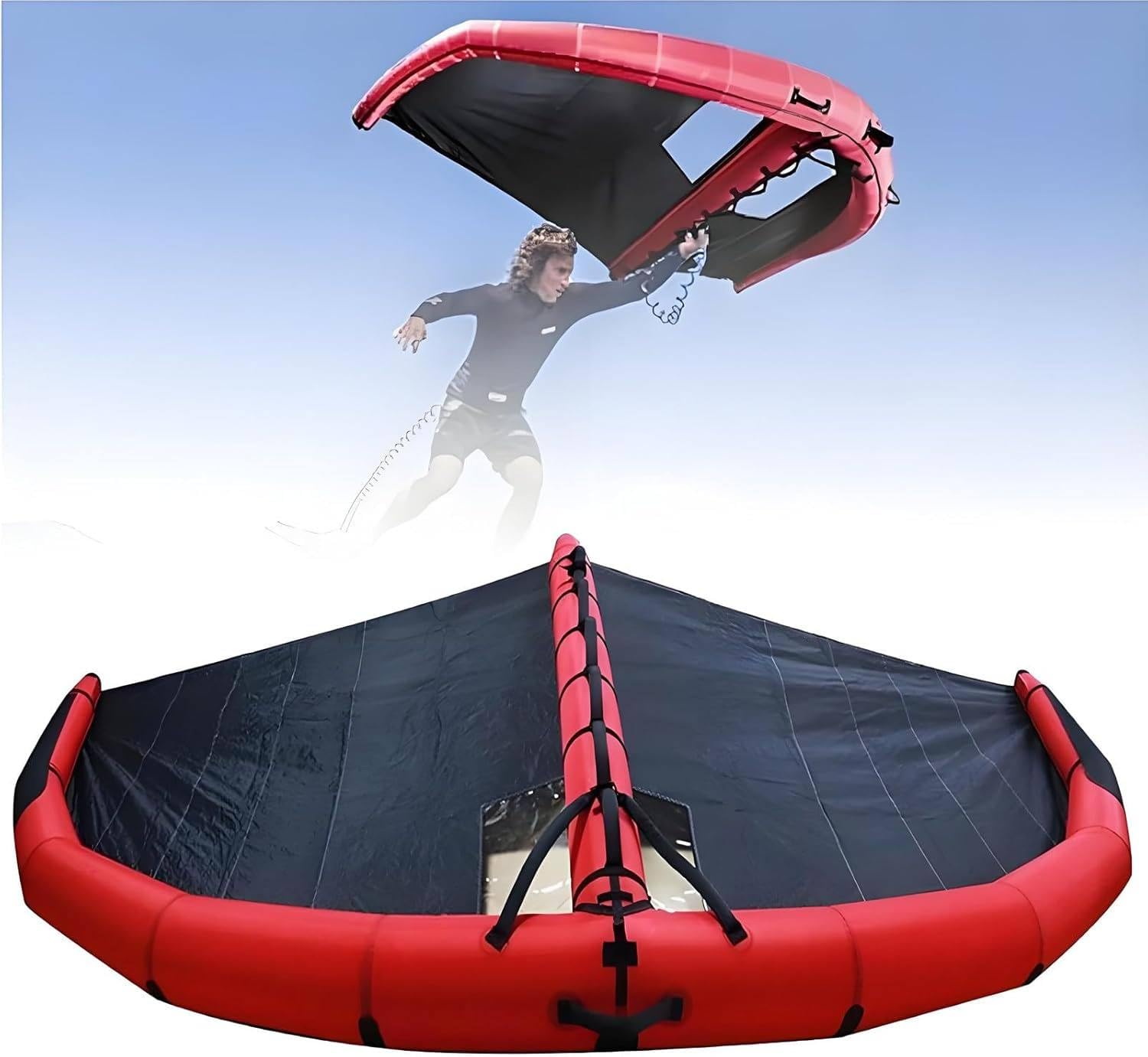 Aufblasbares Hydrofoil Board mit Handsegel und Kitesurfflügel für Wassersport und Kiteboarding