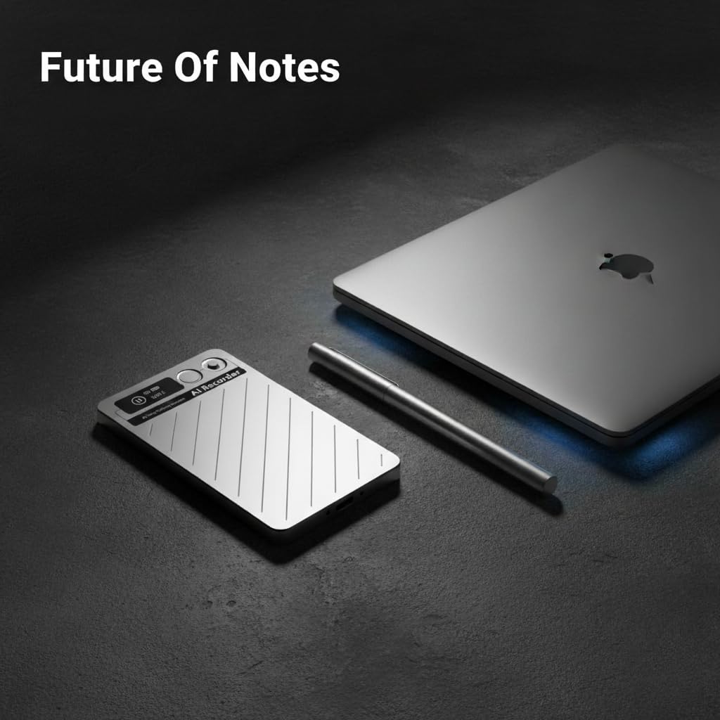 Elegantes KI Diktiergerät für Beruf & Studium, 64GB Sprachrekorder mit Transkription, Automatischer Zusammenfassung, 118 Sprachen Übersetzung, App-Steuerung (Blau-64GB)