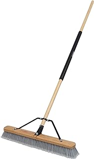 Harper 24 Inch Indoor Smooth-Surface Push Broom with Flagged Bristles for Sand, Saw Dust, Wood Shavings and Pet Hair in Garages, Warehouses, and Workshops