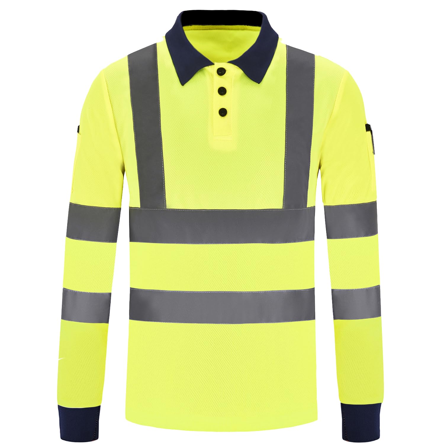 AYKRM Polo de sécurité Travail Haute visibilité Manches Longues