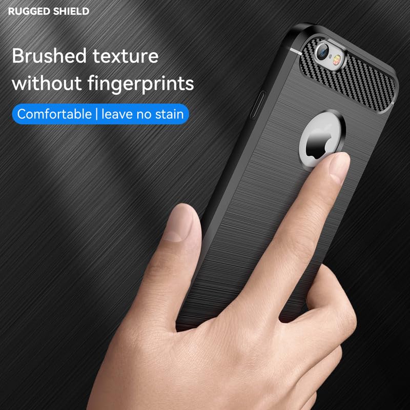 Image of Carbon Fibre Back Case Cover for iPhone 6 Plus, 6S Plus (Black)