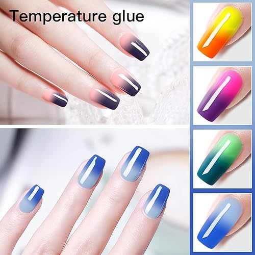 Miniatura 4 de Omainy Juego de esmaltes de uñas de gel, juego de esmaltes de uñas de gel que cambian de color, morado, azul, rosa, rojo, lavanda, viento, rojo,