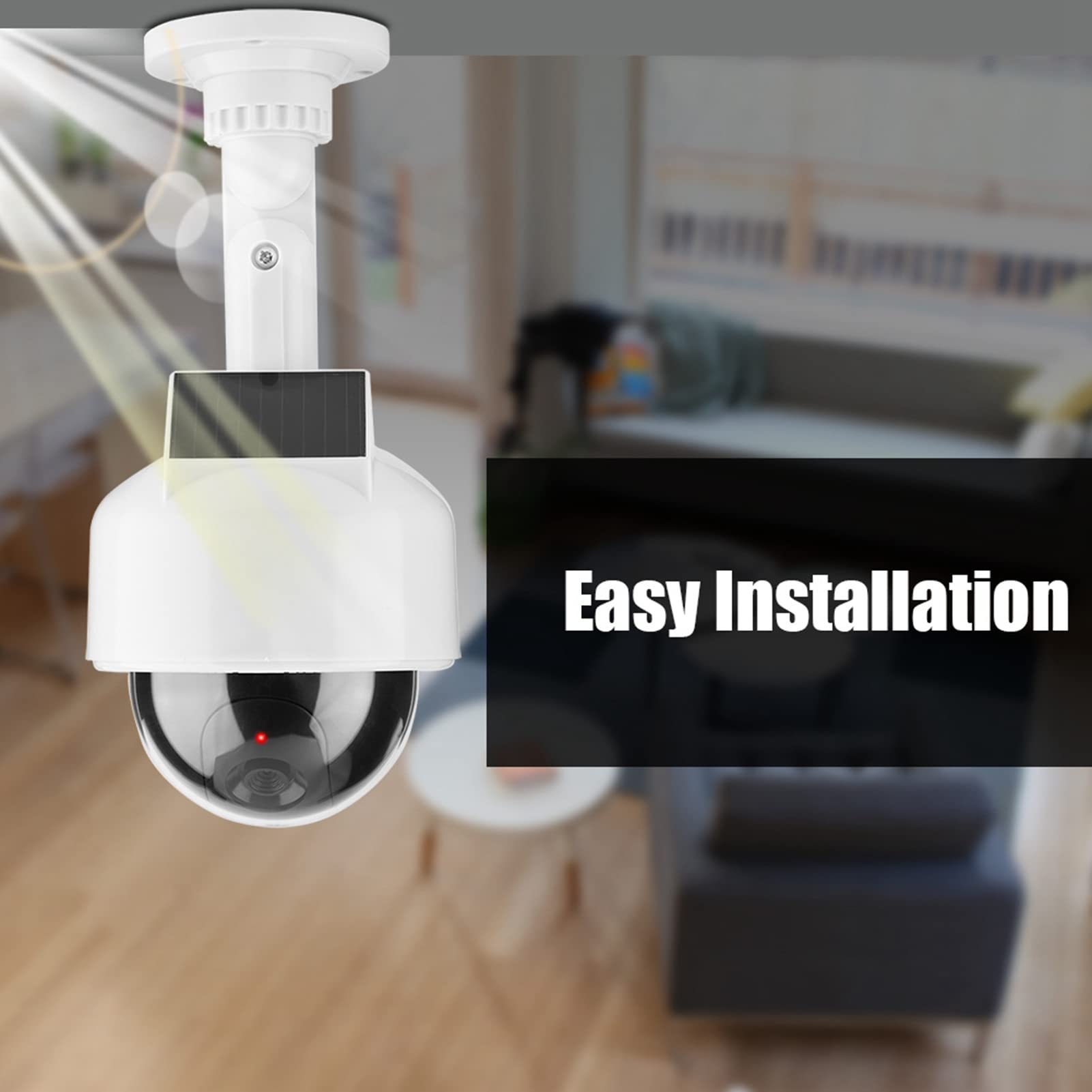 Pilipane Falsa sicurezza di sorveglianza simulata, telecamera di sicurezza fittizia a forma di cupola realistica per interni ed esterni con una luce a LED per la casa/magazzino