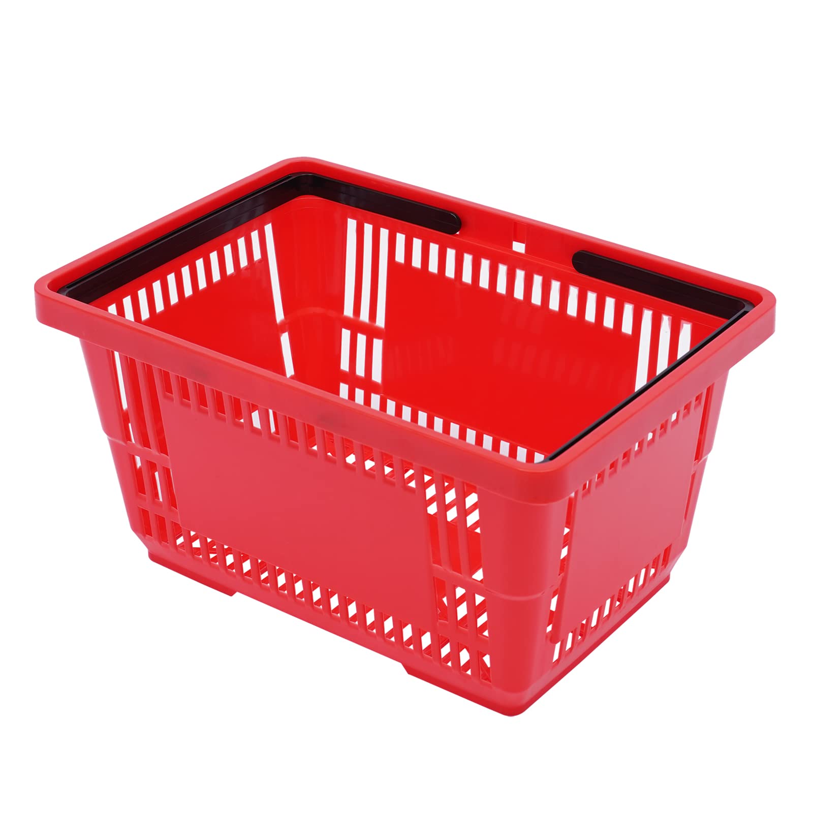 12er Set Einkaufskörbe, 18L, Stapelbar, Mit Griffen, Rot, PP, Robust | 43x30x23 Cm, Belastbar Bis 10 Kg, Für Supermarkt, Haushalt, Lager