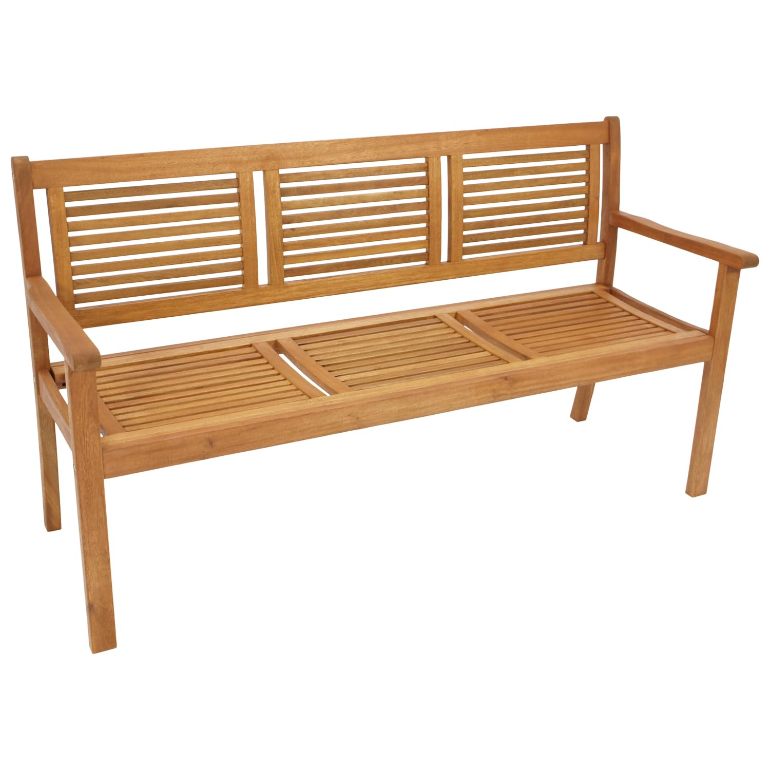 DEGAMO Gartenbank Holzbank CORUNA 3-sitzer 160cm, Eukalyptusholz braun geölt, Outdoor