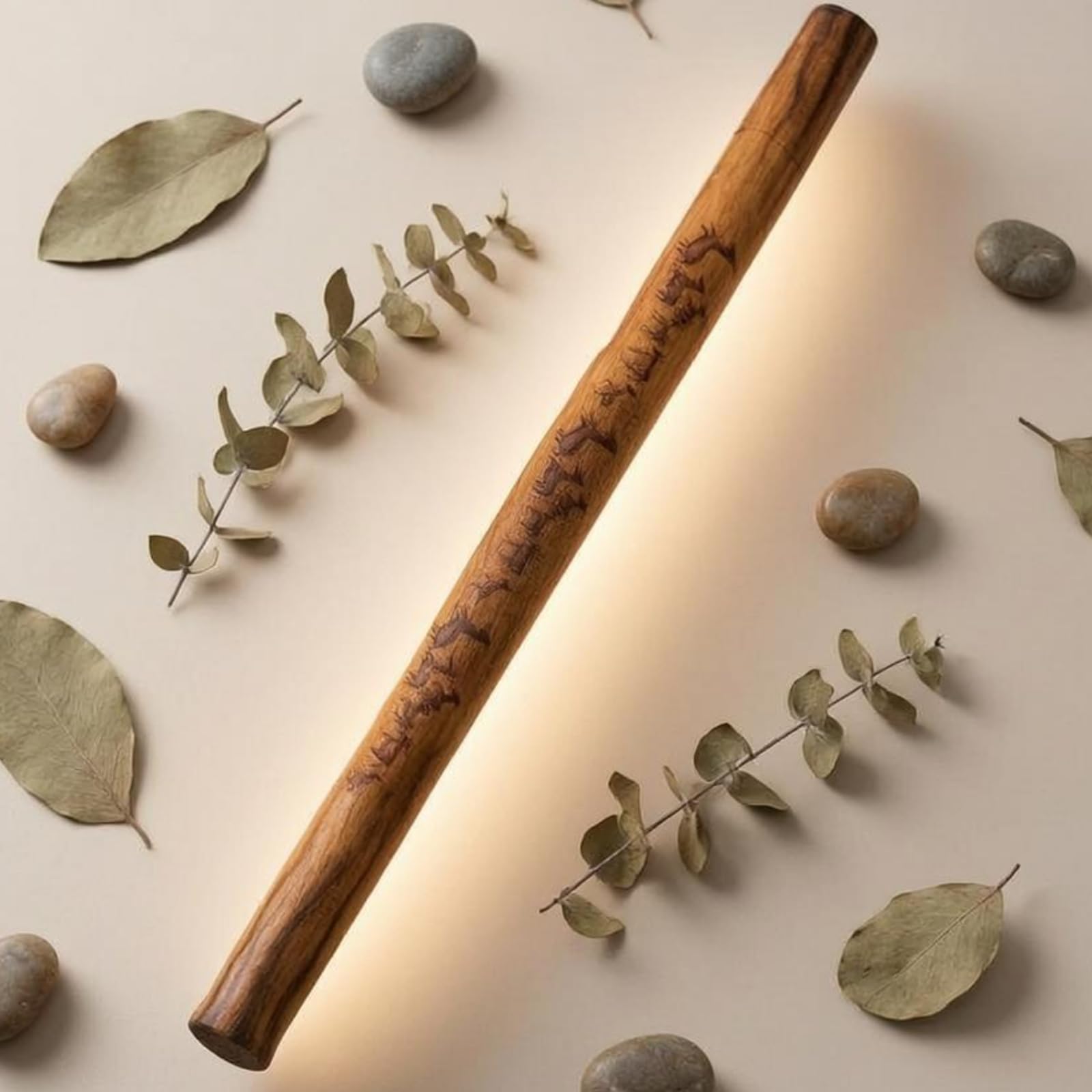 Percussion Percussione Artigianale Bambù Cilindro Sonoro Prodotto Manuale Dettagli Incisi Soffuso Adatto per Musica Studio Relax Regalo, Stile Sudamericano