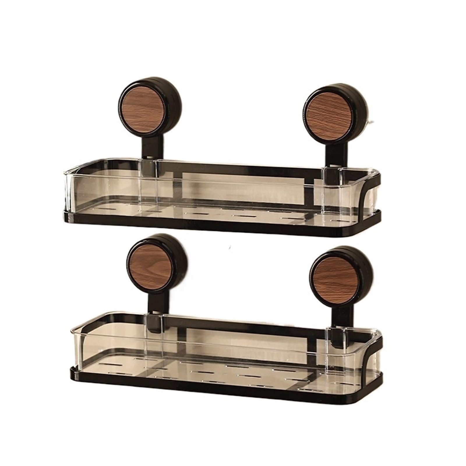 Pasamanos con Ventosa de Nogal para Lavabo de baño Antiguo, Barra de Agarre para baño con perforación Libre (Plateada)