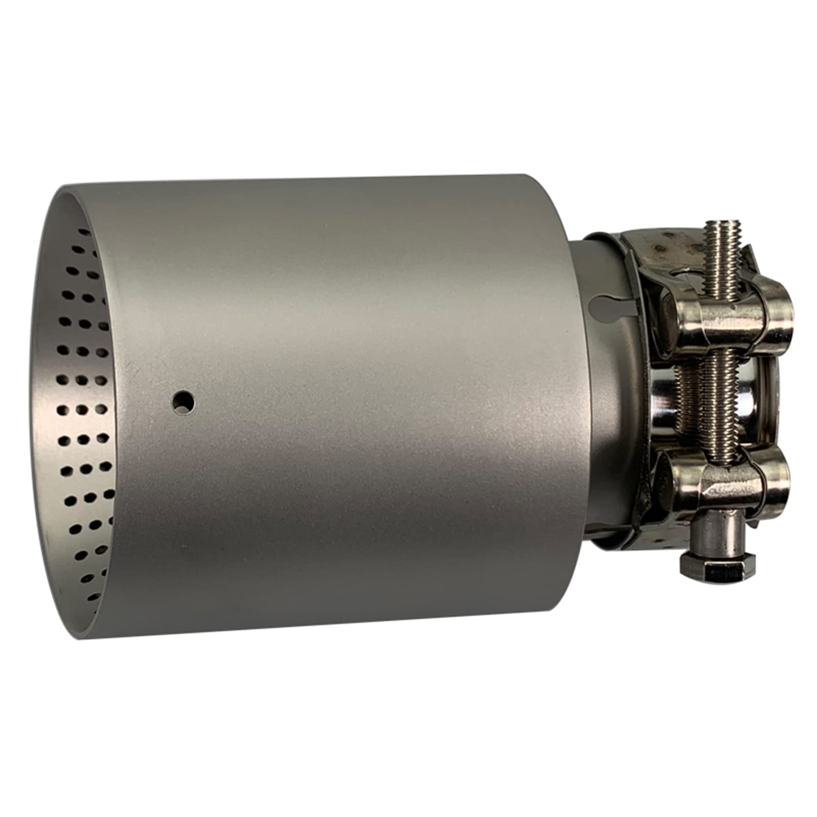 Silenciador de Escape de Acero Inoxidable con Boquilla de Escape de 63 mm, Silenciador final Automático con Agujero, Entrada 2,5 "Salida 3,5"