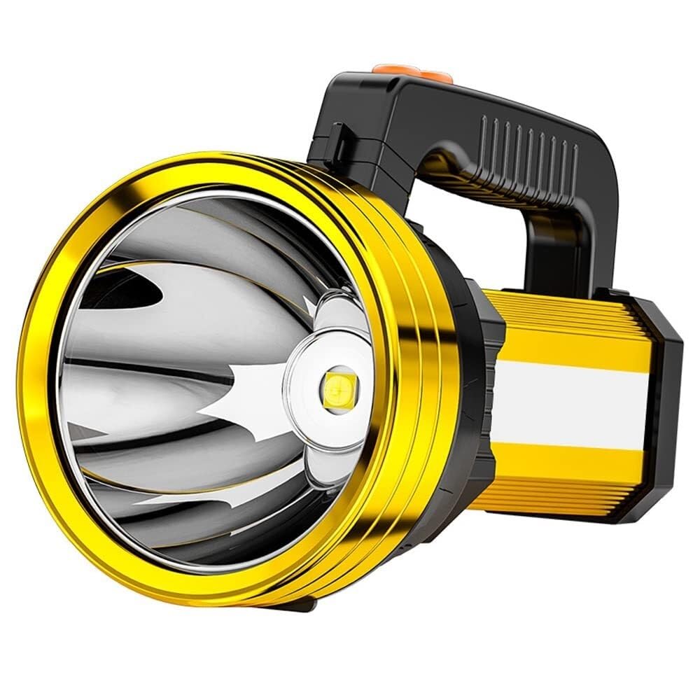 Qfgvmxbwkzh Gold Black Outdoor Led Strong Light Flashlight,Multifunctional Searchlight,P50 Highlight Wick Dimming,For Hiking, Camping, Emergency Waterproof Tactical Flashlight(Gold Black)