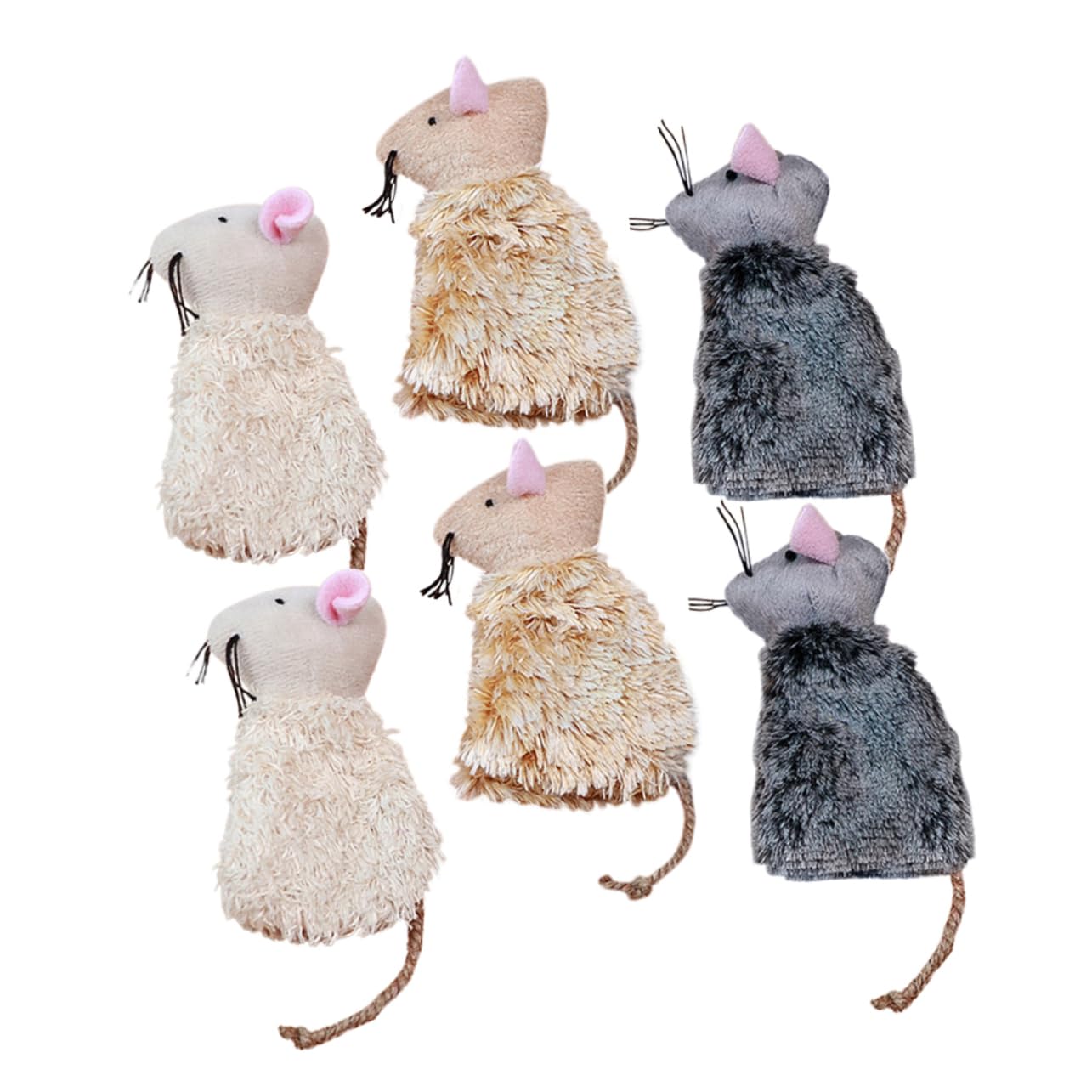 SUPVOX 6pcs Plush Mouse for Indoor Cats Soft Interactive Stuffed Mice for Kittens Engaging Chewing and Playtime Fun Durable Keep Cats Entertained