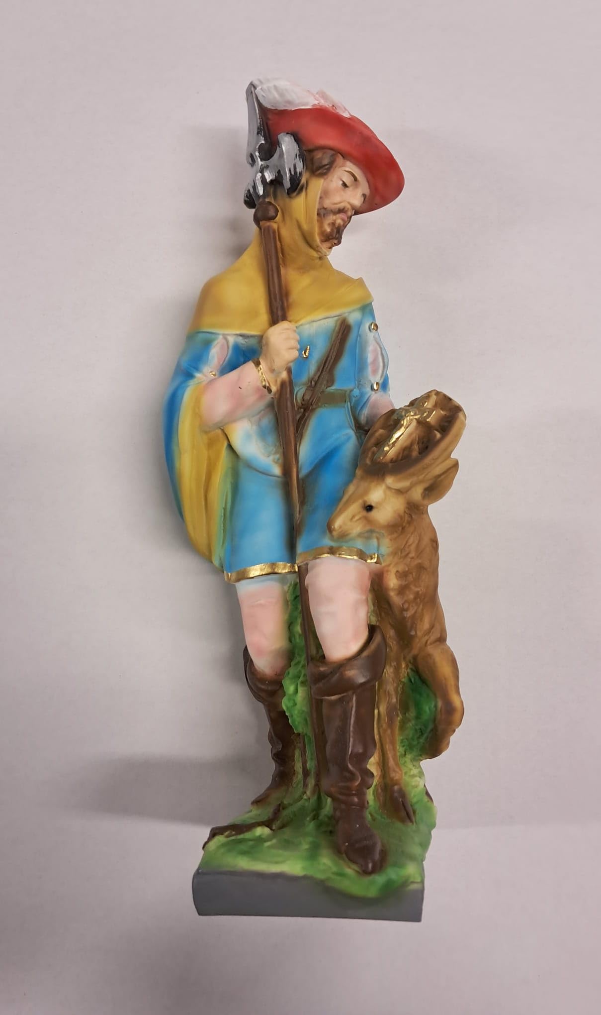 Generico ArteSacracaravaggio Statua di Sant' Uberto cm 30 (11,81 inches) in marmo resina piena decorata a mano di produzione artigianale italiana