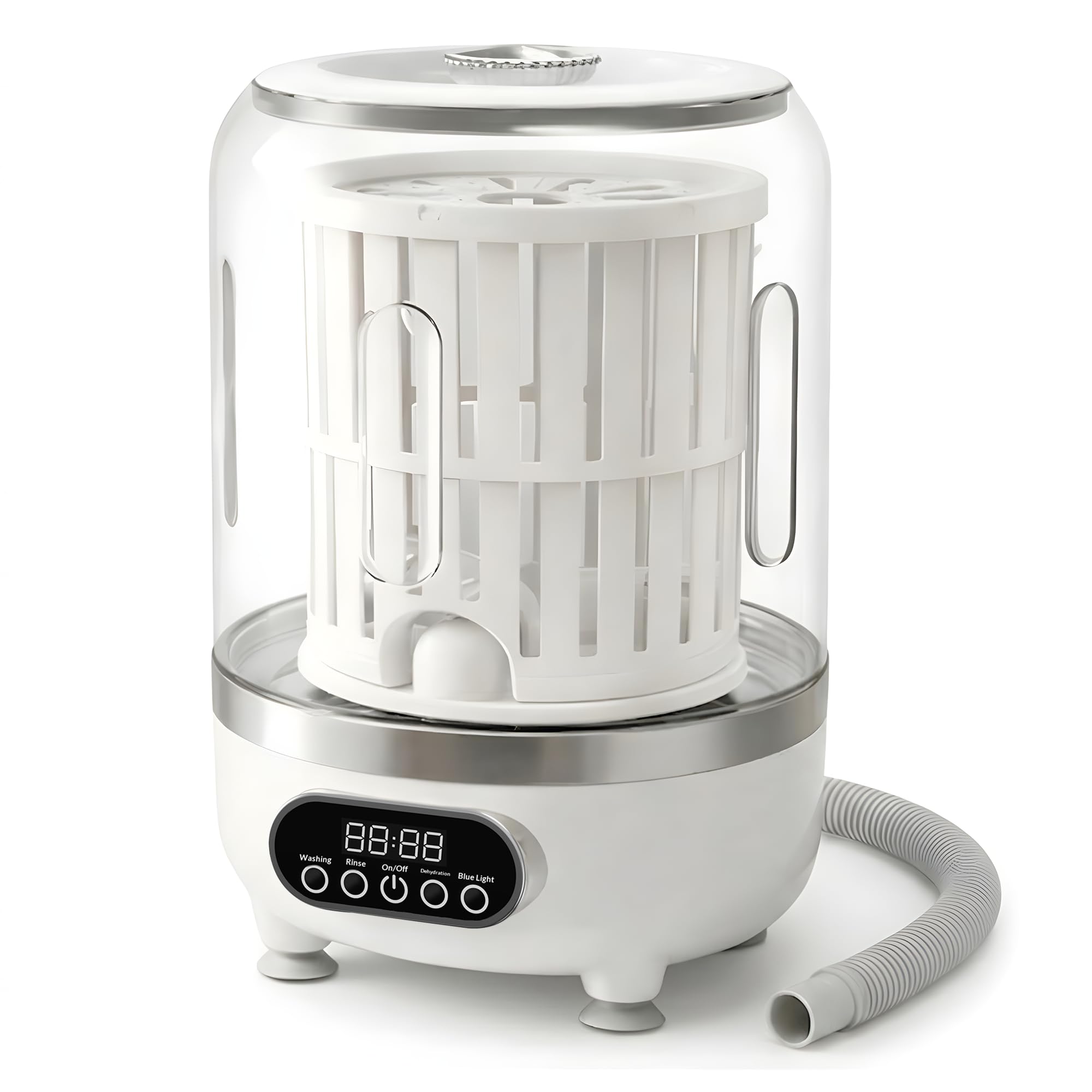 Mini lavadora portátil 3 en 1, lavadora compacta de capacidad de 3 litros con pantalla digital y múltiples modos, material ABS y polipropileno duradero, pequeña solución de lavandería para ropa