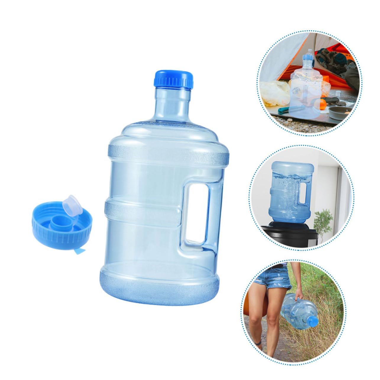 Contenitore per Acqua da Esterno 5 l Maniglia e Chiusura Ermetica, Brocca D’Acqua Portatile da Campeggio e Picnic, Secchio D’Acqua Domestico Resistente per Escursionismo e attività Outdoor