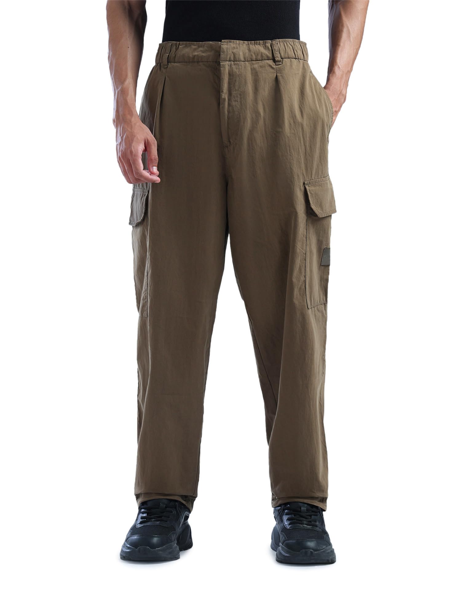 flying machine Men's Loose Fit Trousers| Solid | Mid Rise-picture-39