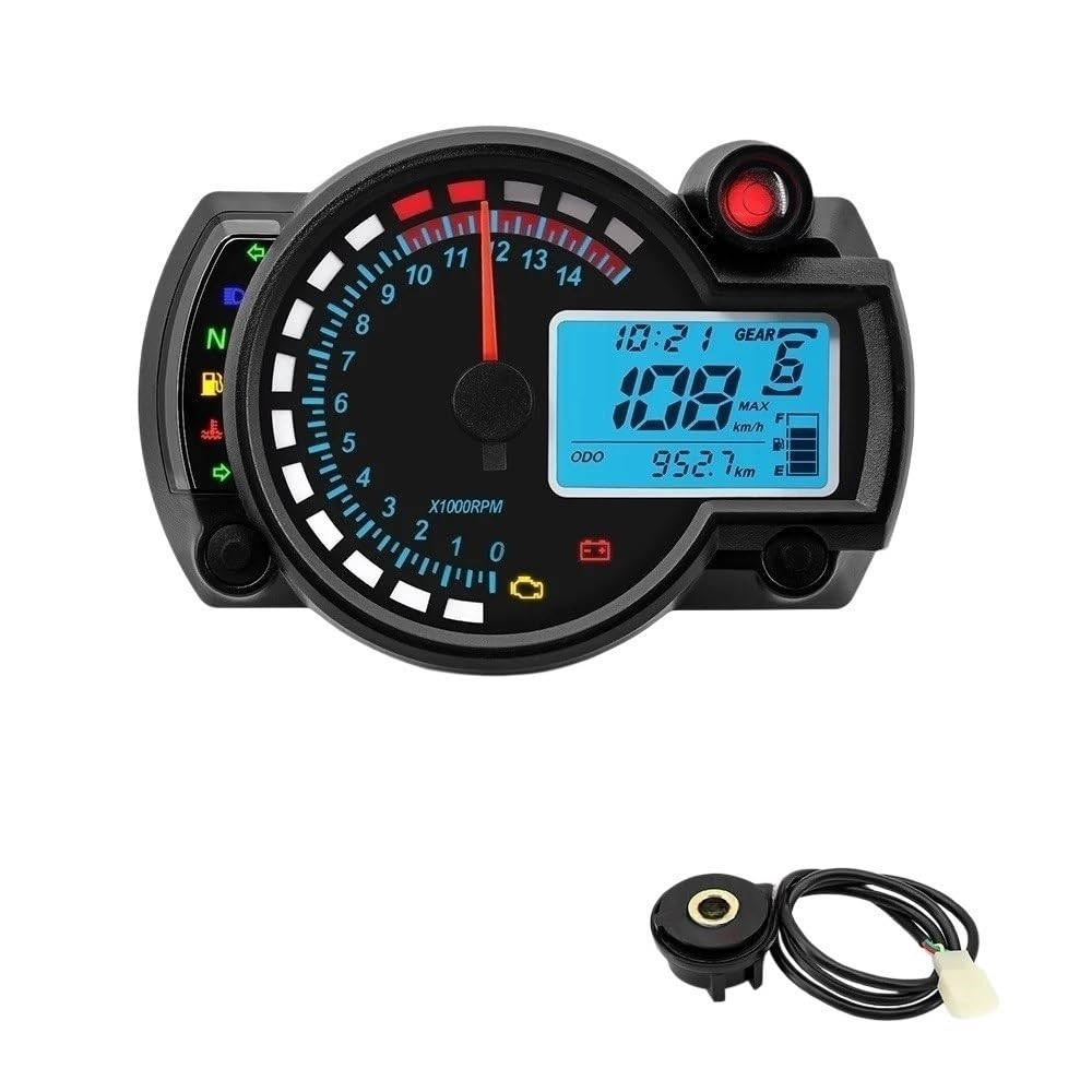 Odómetro Digital Velocímetro Universal de plástico ABS para motocicleta, tablero Digital LED para Moto, Panel contador horas para Motocross 7 colores